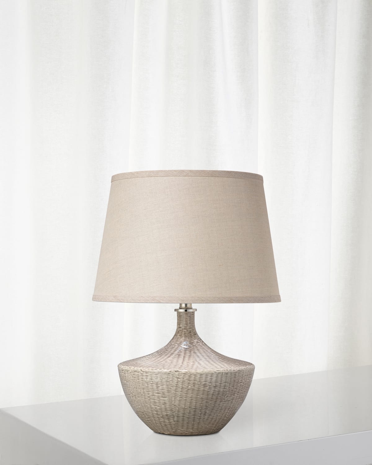 Shop Jamie Young Basketweave Table Lamp In White
