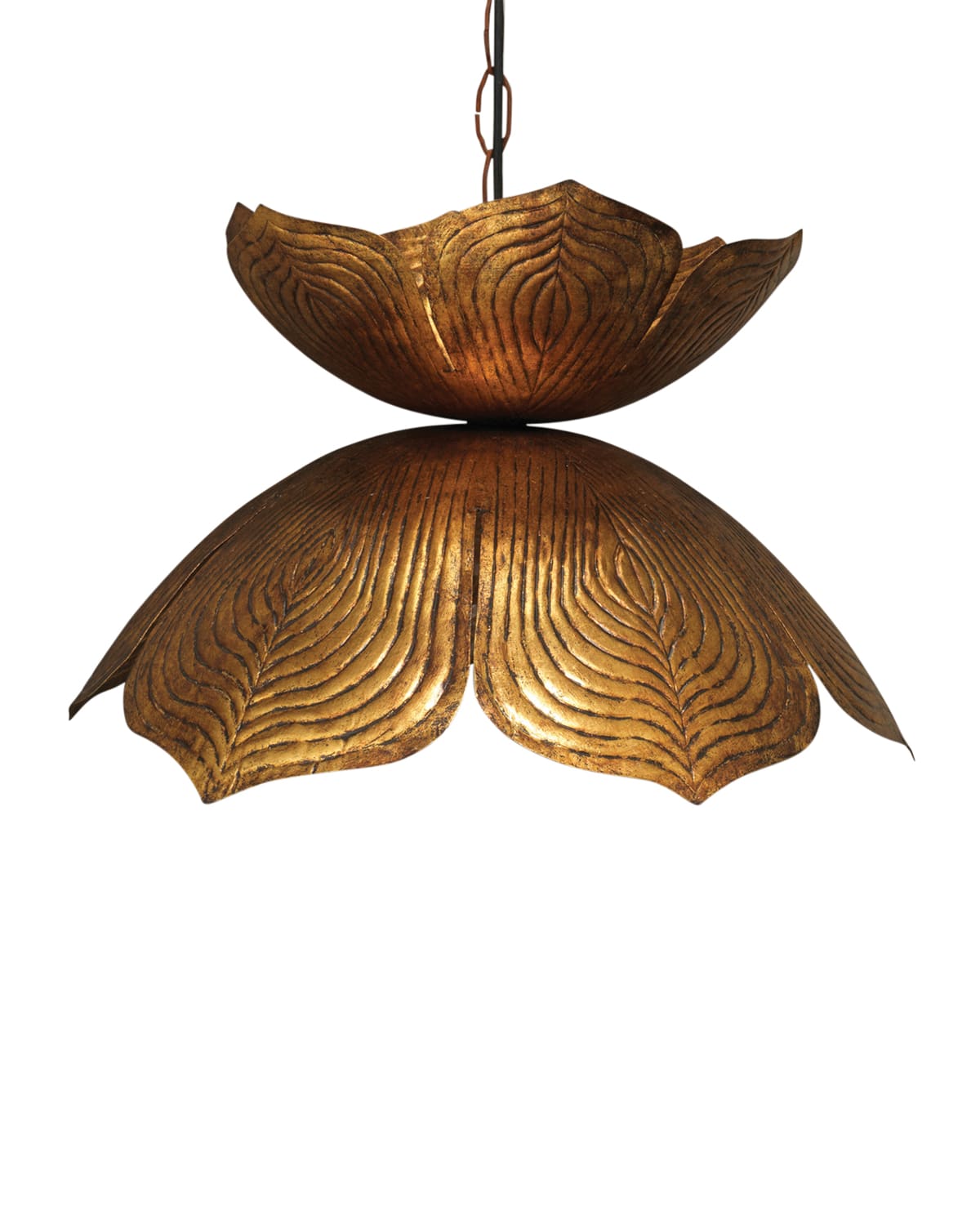 Shop Jamie Young Large Flowering Lotus Pendant In Gold