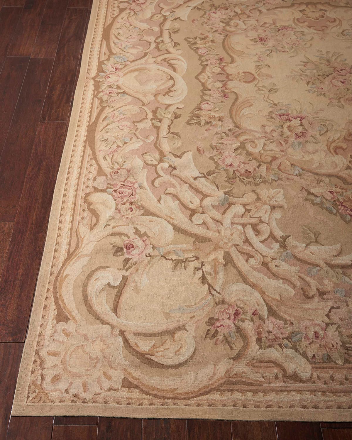 Nourison Aubusson Hand-knotted Antiqued Rose Rug, 9' X 12'