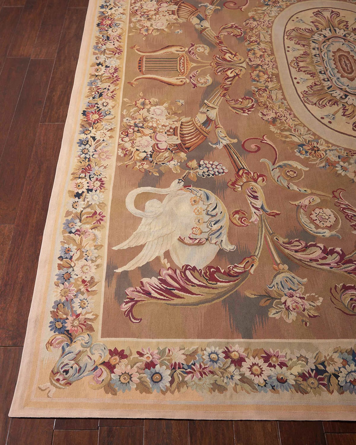 Nourison Aubusson Hand-knotted Burnished Gold Rug, 9' X 15'