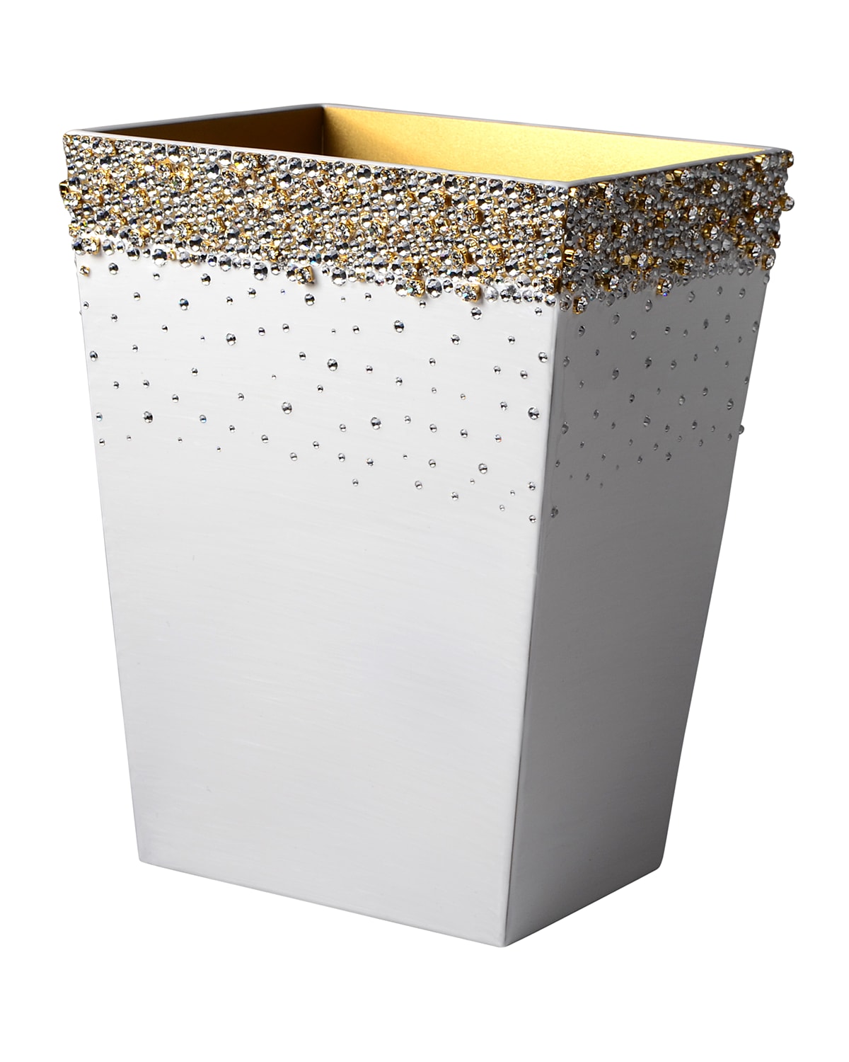 Mike & Ally Duchess Wastebasket And Liner In White Pattern