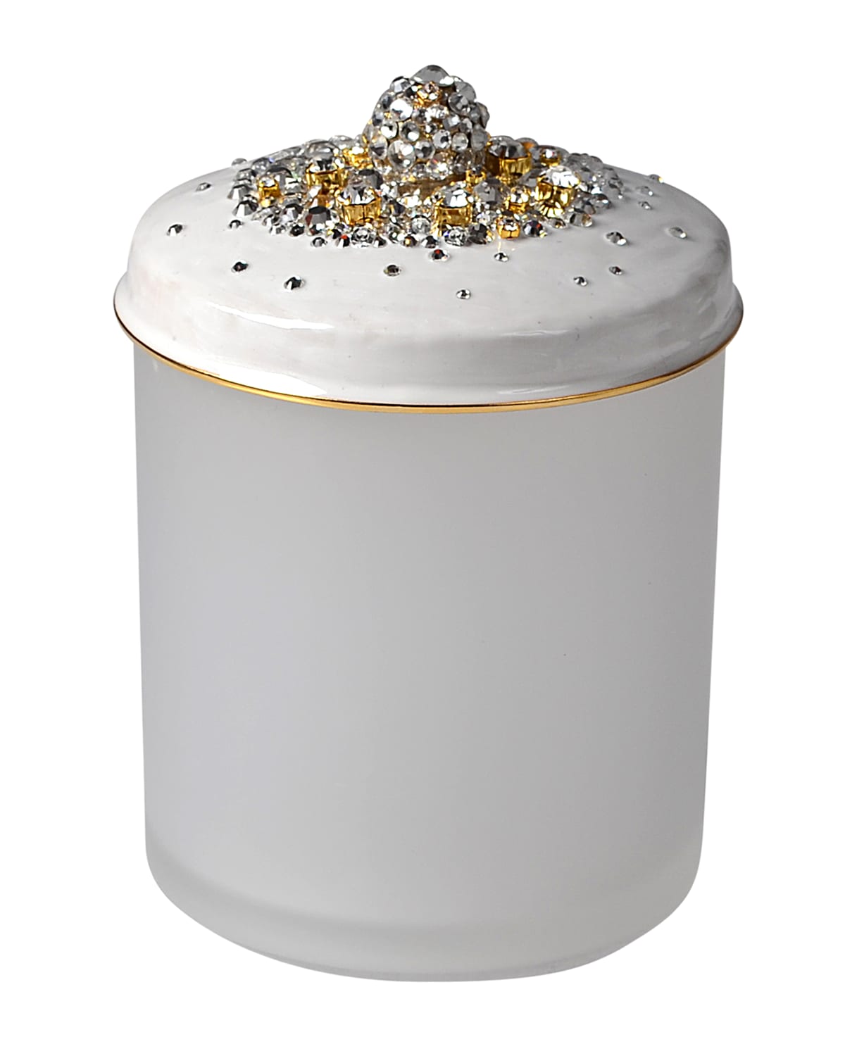 Mike & Ally Duchess Cotton Swab Container In White Pattern
