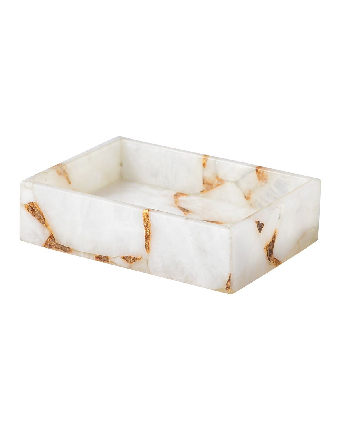 Mike & Ally Taj Soap Dish In White/gold