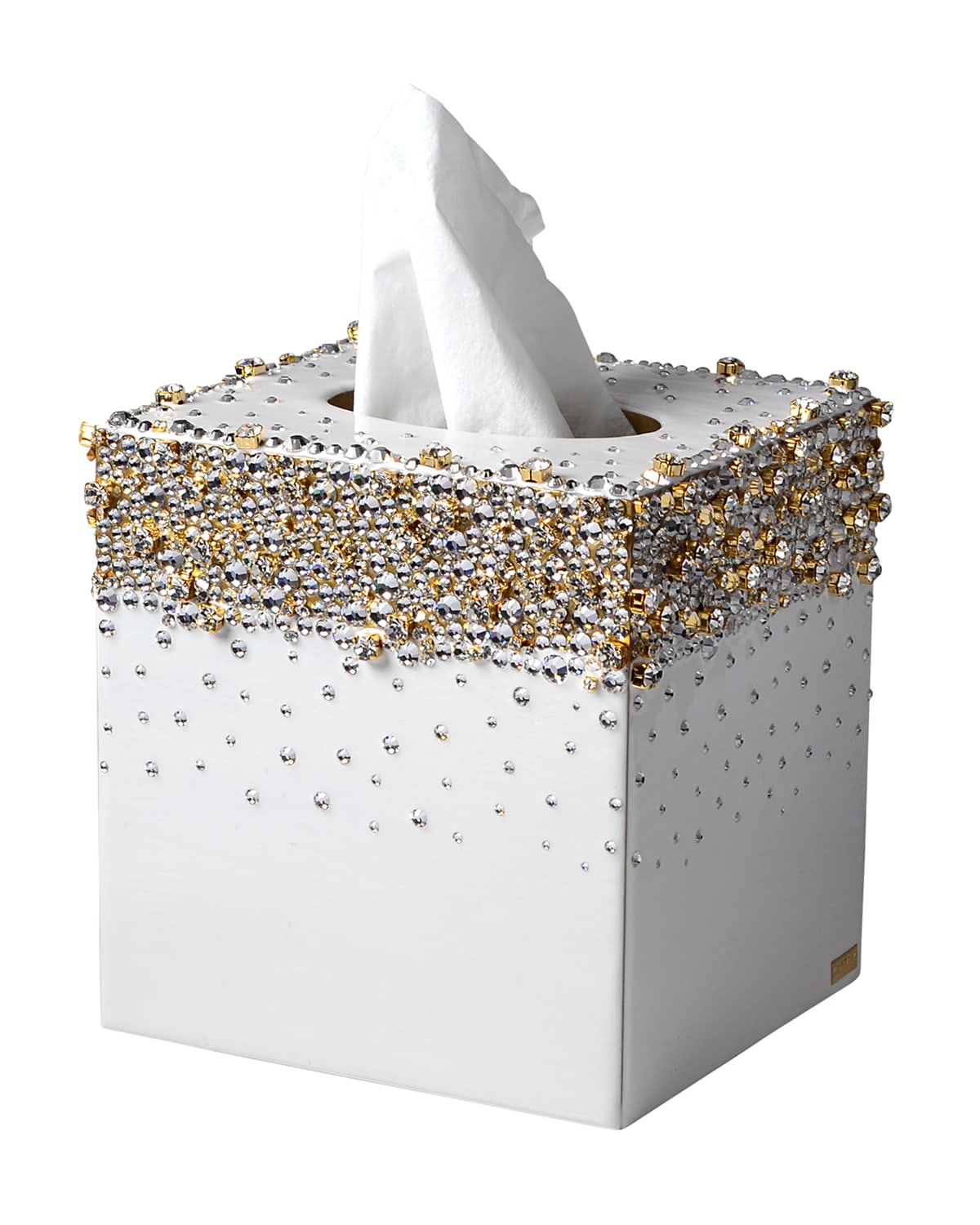 Mike & Ally Duchess Boutique Tissue Box Cover In White Pattern