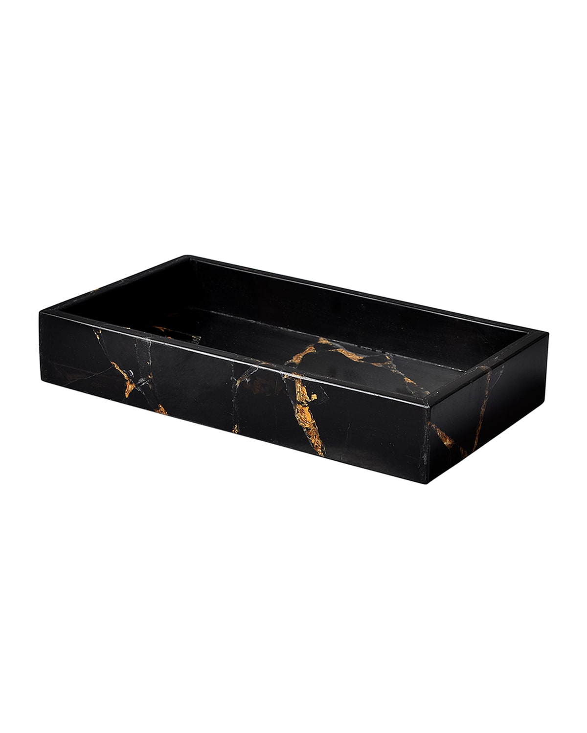 Mike & Ally Taj Leaf Small Tray Guest Towel Holder In Black/gold