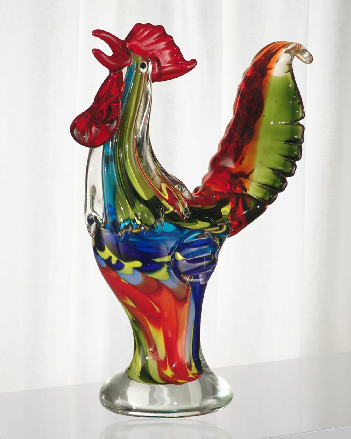 Shop Dale Tiffany Decorative Art Glass Rooster Figurine In Multi