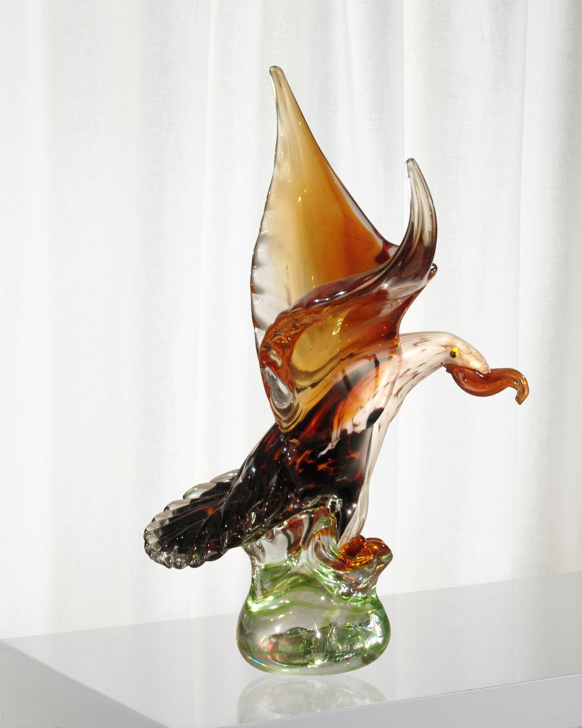 Shop Dale Tiffany Decorative Bald Eagle Art Glass Figurine In Multi