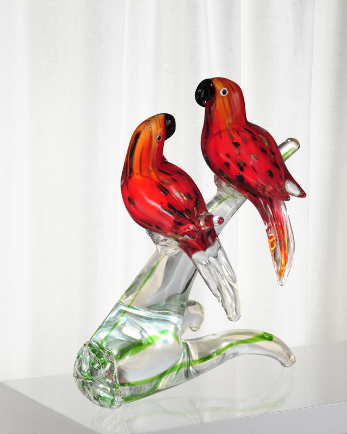 Shop Dale Tiffany Love Birds Decorative Art Glass Figurine In Red