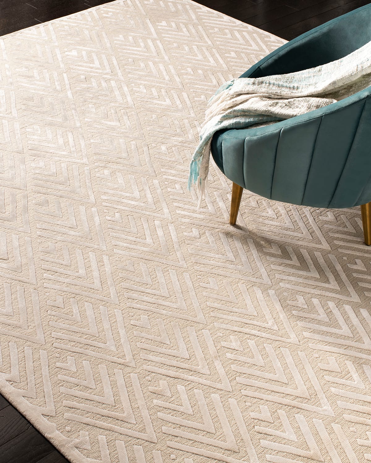 Polo Ralph Lauren Jazz Age Hand-knotted Rug, 6' X 9' In White