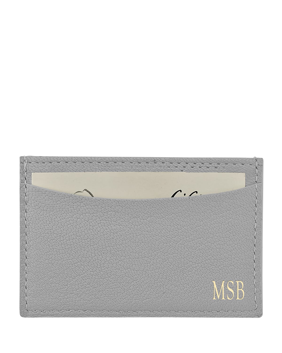 Graphic Image Slim Design Card Case In Grey