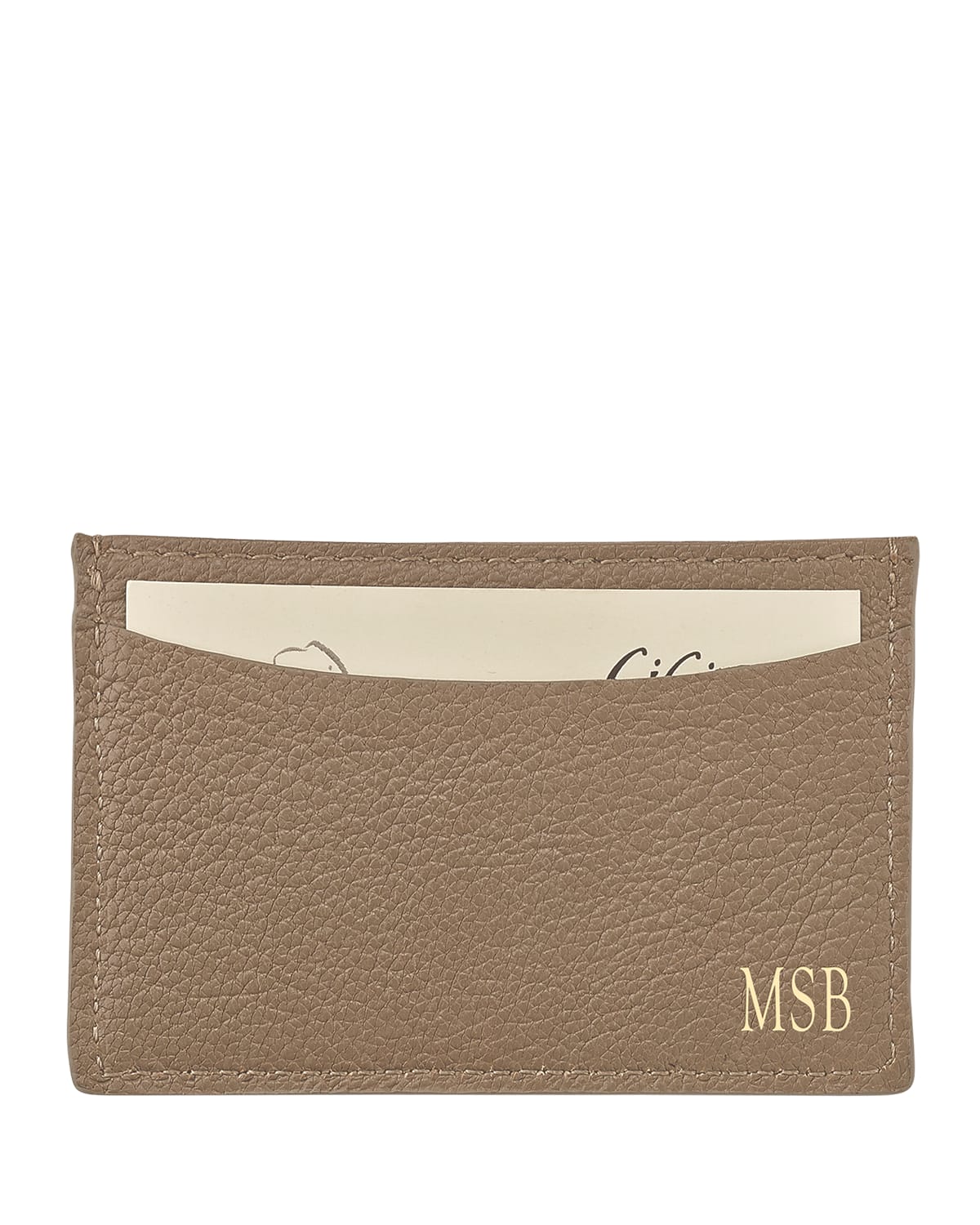 Graphic Image Slim Design Card Case In Taupe