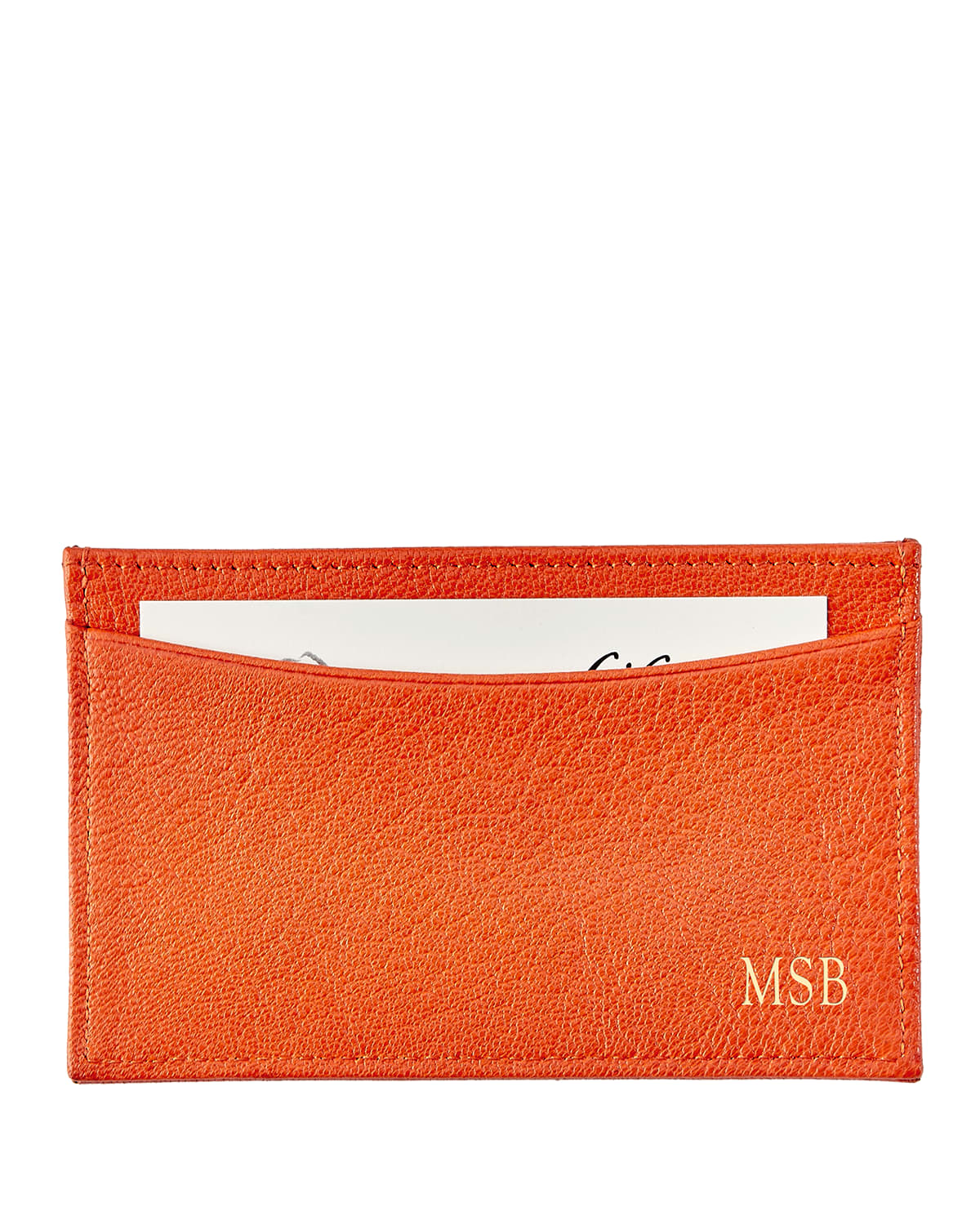 Graphic Image Slim Design Card Case In Orange