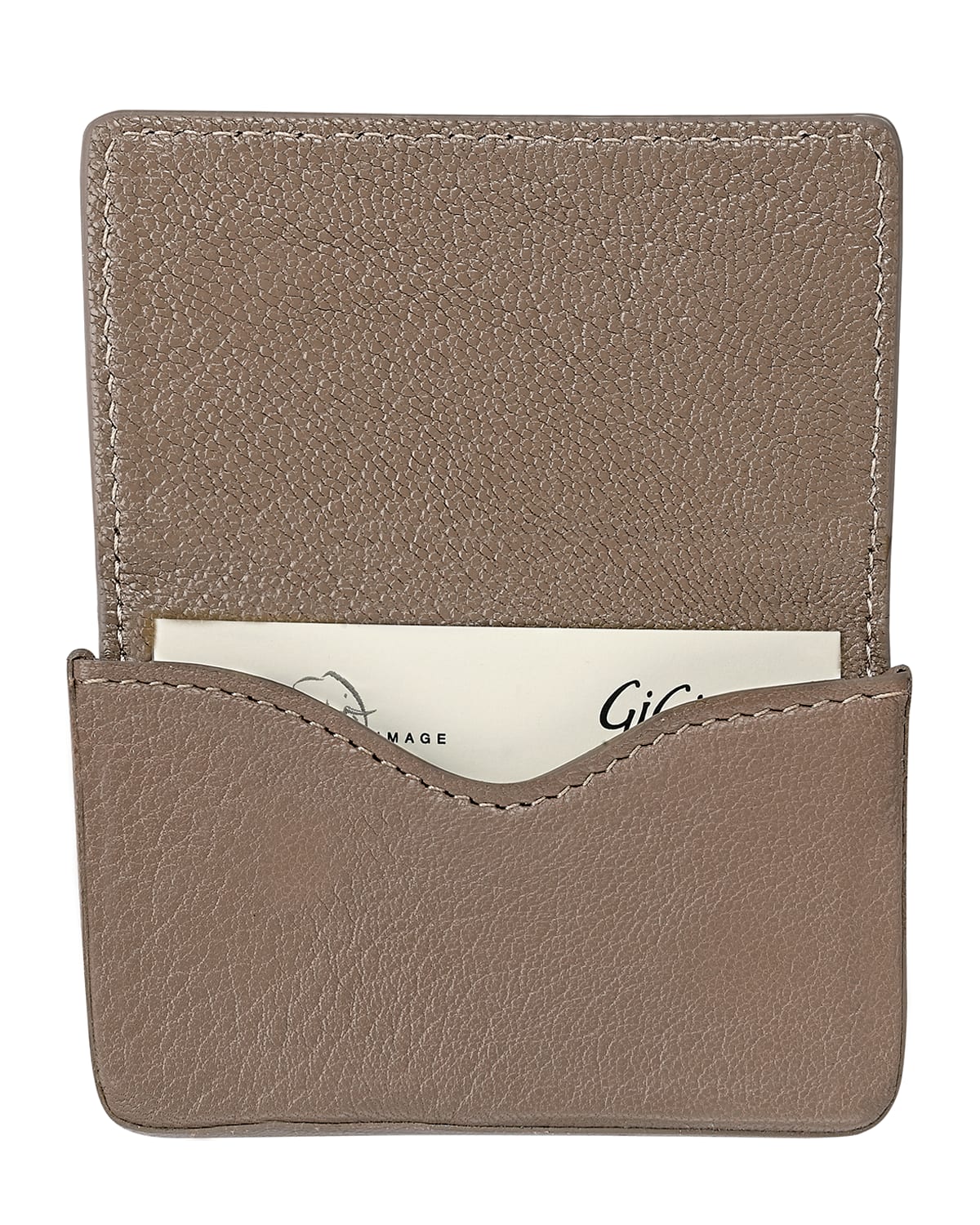 Graphic Image Magnetic Card Case In Taupe