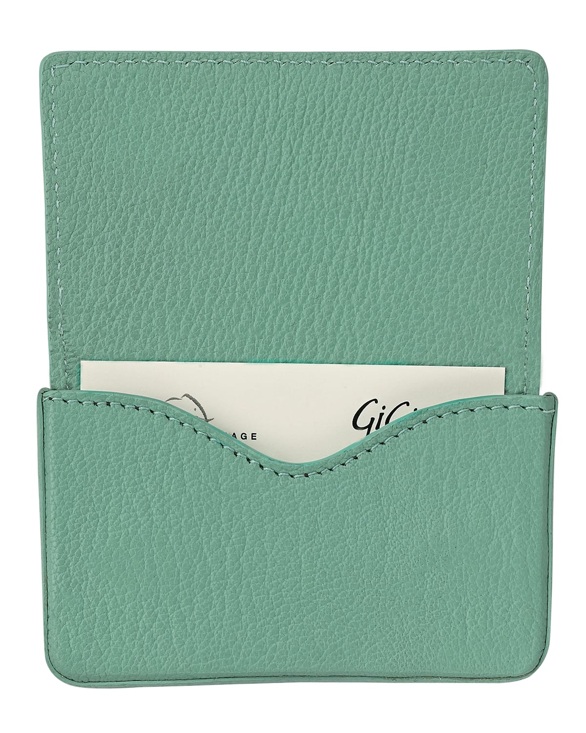 Graphic Image Magnetic Card Case In Robins Egg Blue