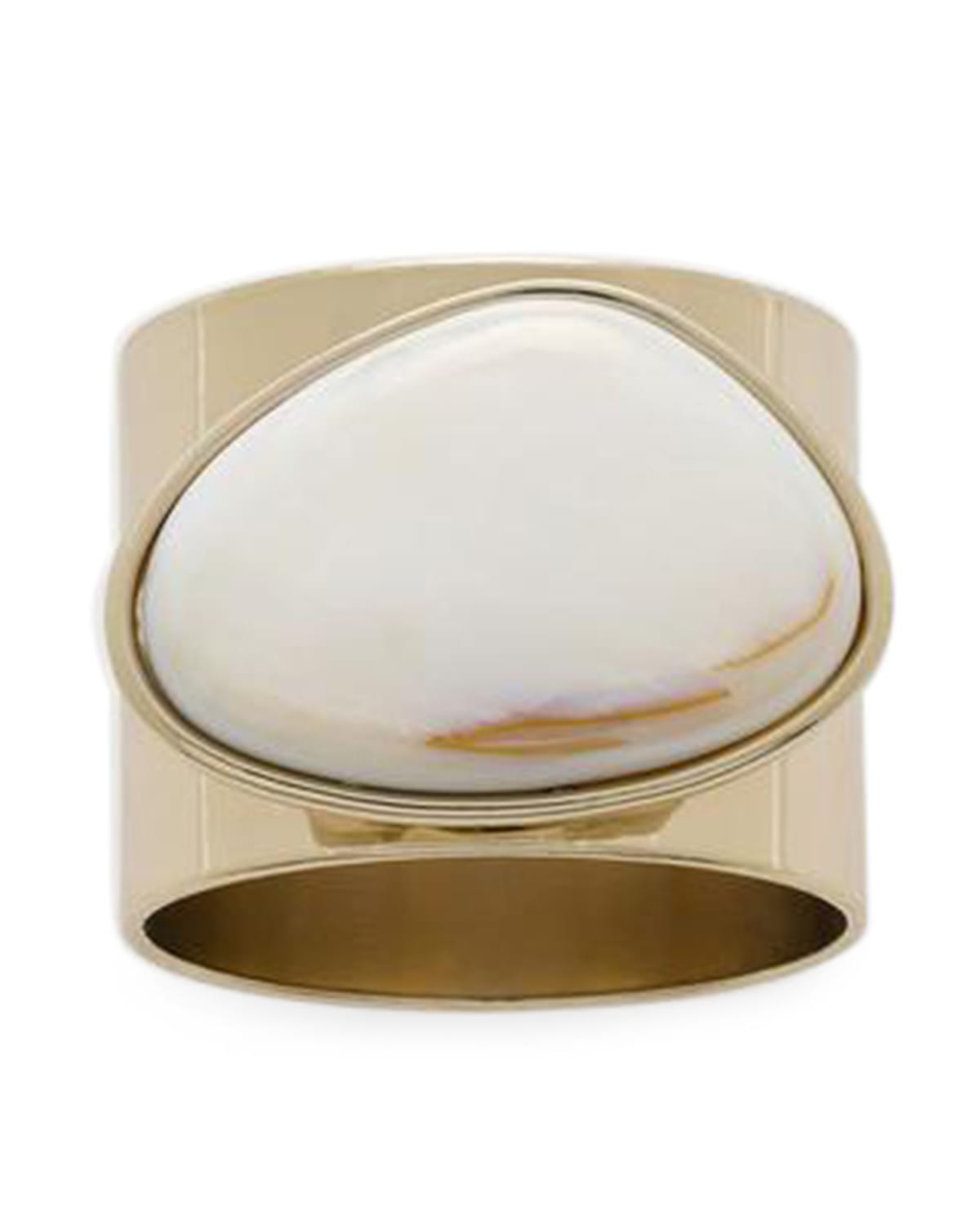 Shop Joanna Buchanan Gilt Edge Shell Napkin Rings, Set Of 2 In Pearl