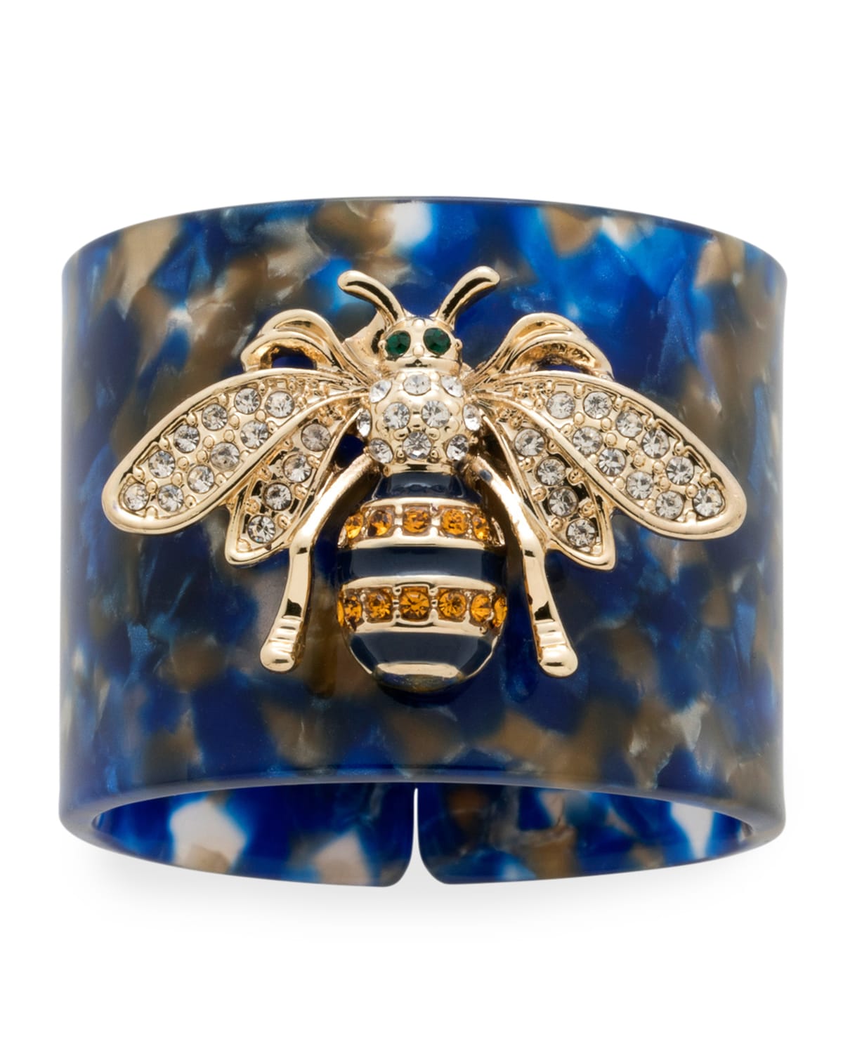 Shop Joanna Buchanan Stripey Bee Resin Napkin Rings, Set Of 4 In Blue