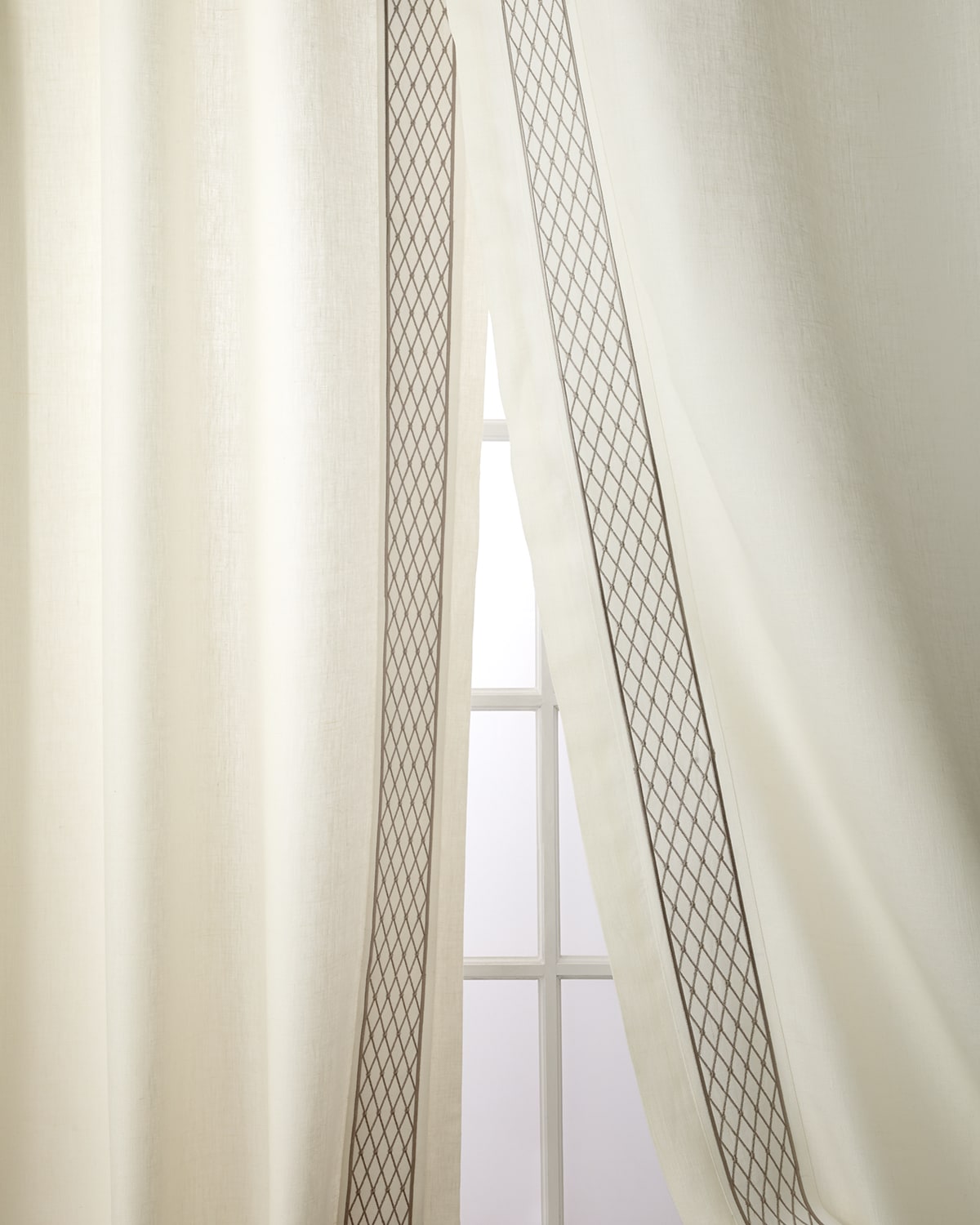 Shop Home Silks Set Of Two Ambrosia Curtain Panels, 96" In Beige