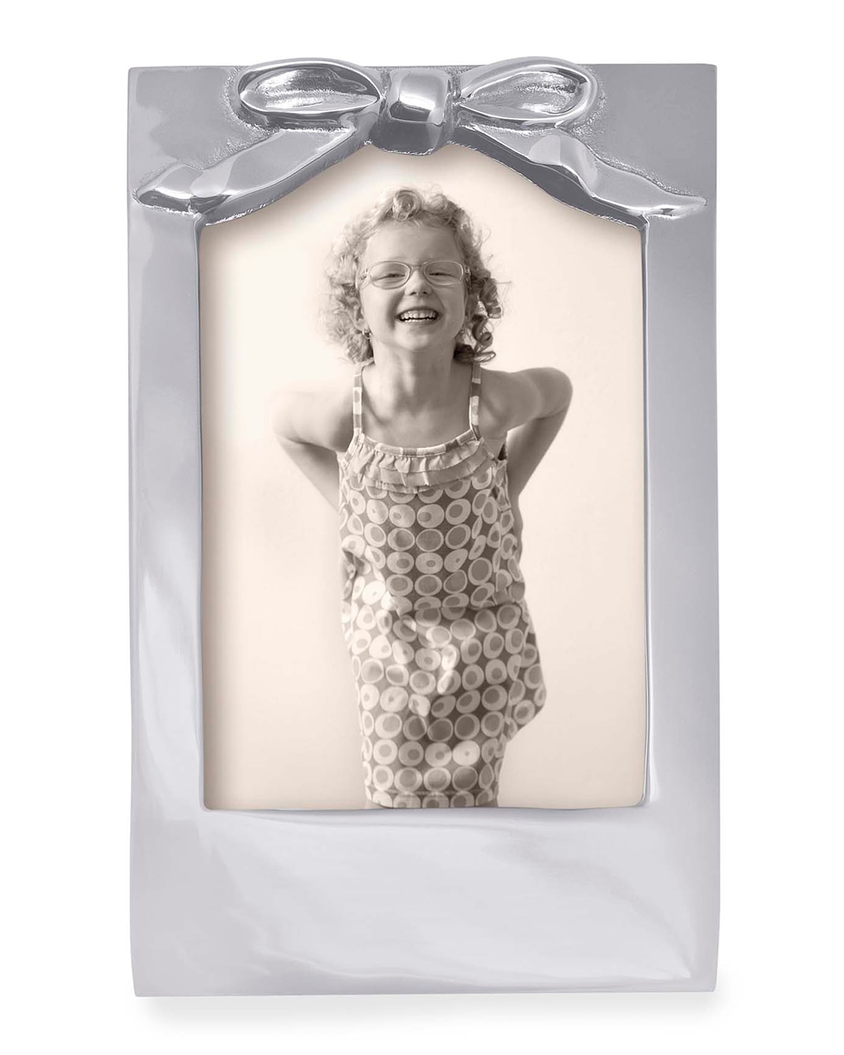 Mariposa Bow Picture Frame, 4" X 6" In Silver