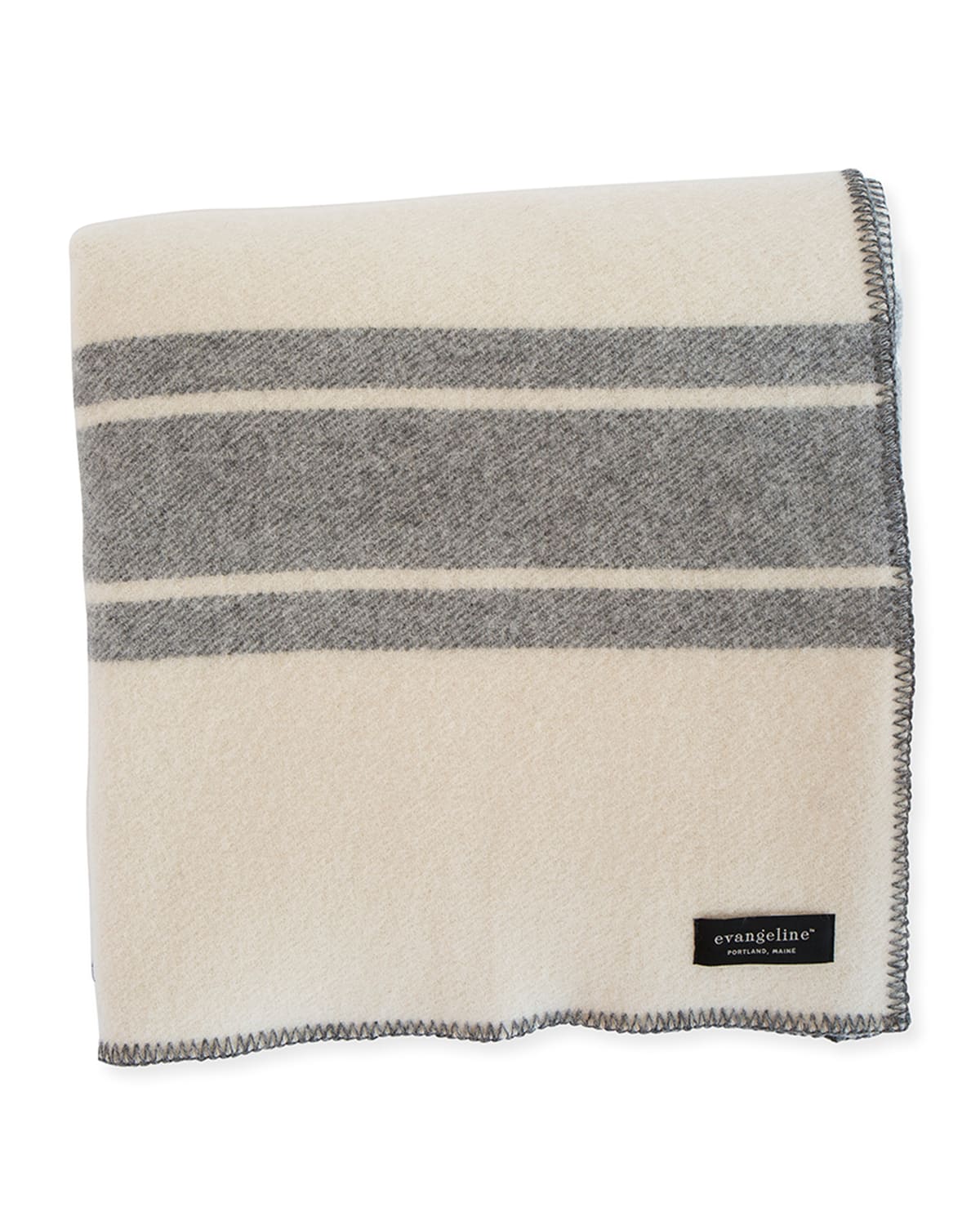 Evangeline Linens A Frame Merino Wool King Blanket, Classic Gray In Multi