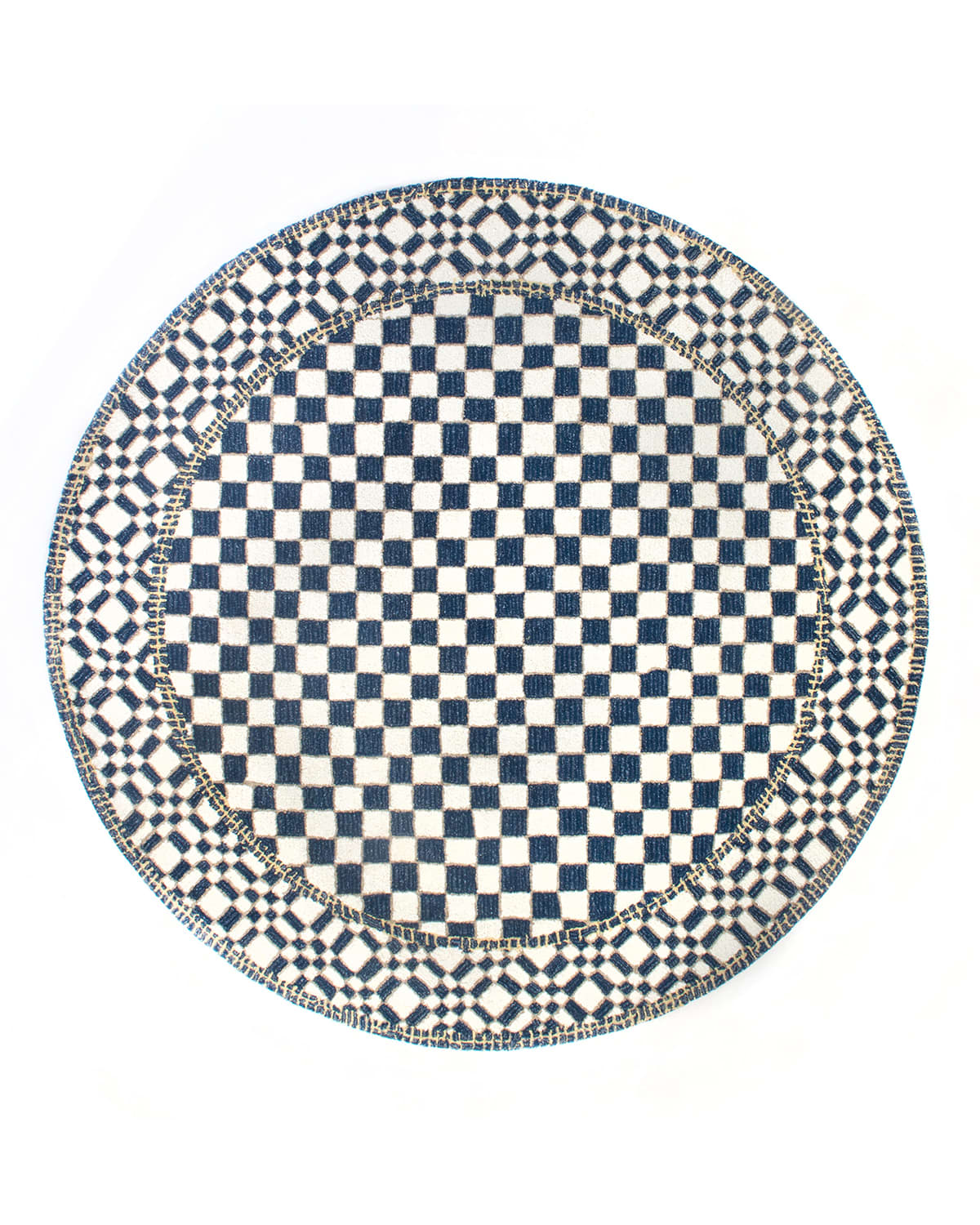 Royal Check Round Rug, 6' Round