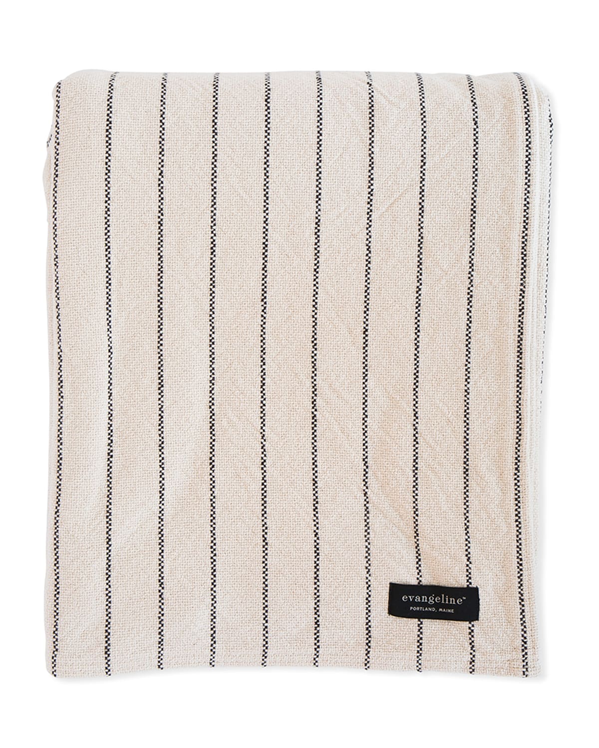 Evangeline Linens Pinstripe Herringbone Cotton Blanket In Animal Print