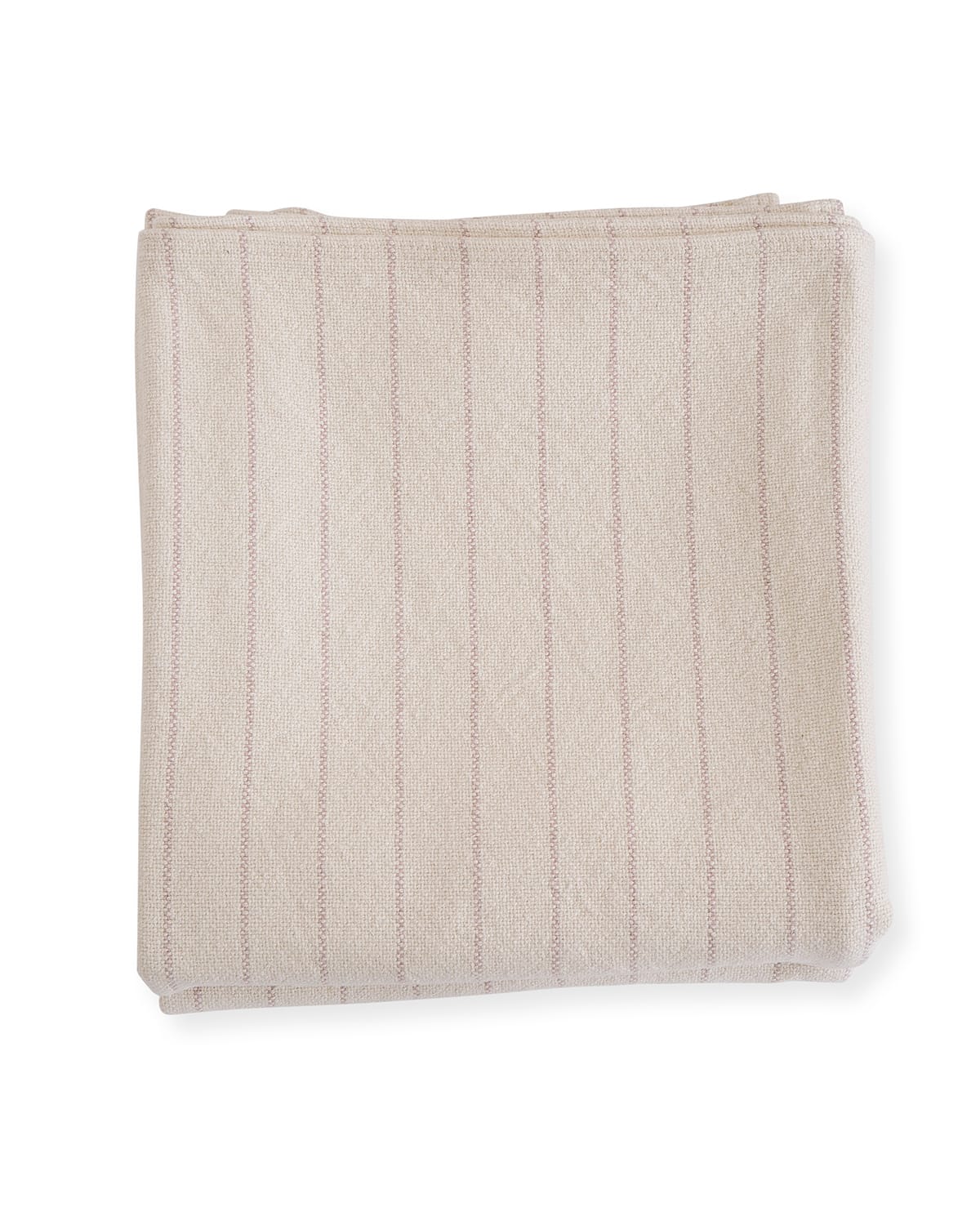 Evangeline Linens Pinstripe Herringbone Cotton Twin Blanket, Blush In Neutral