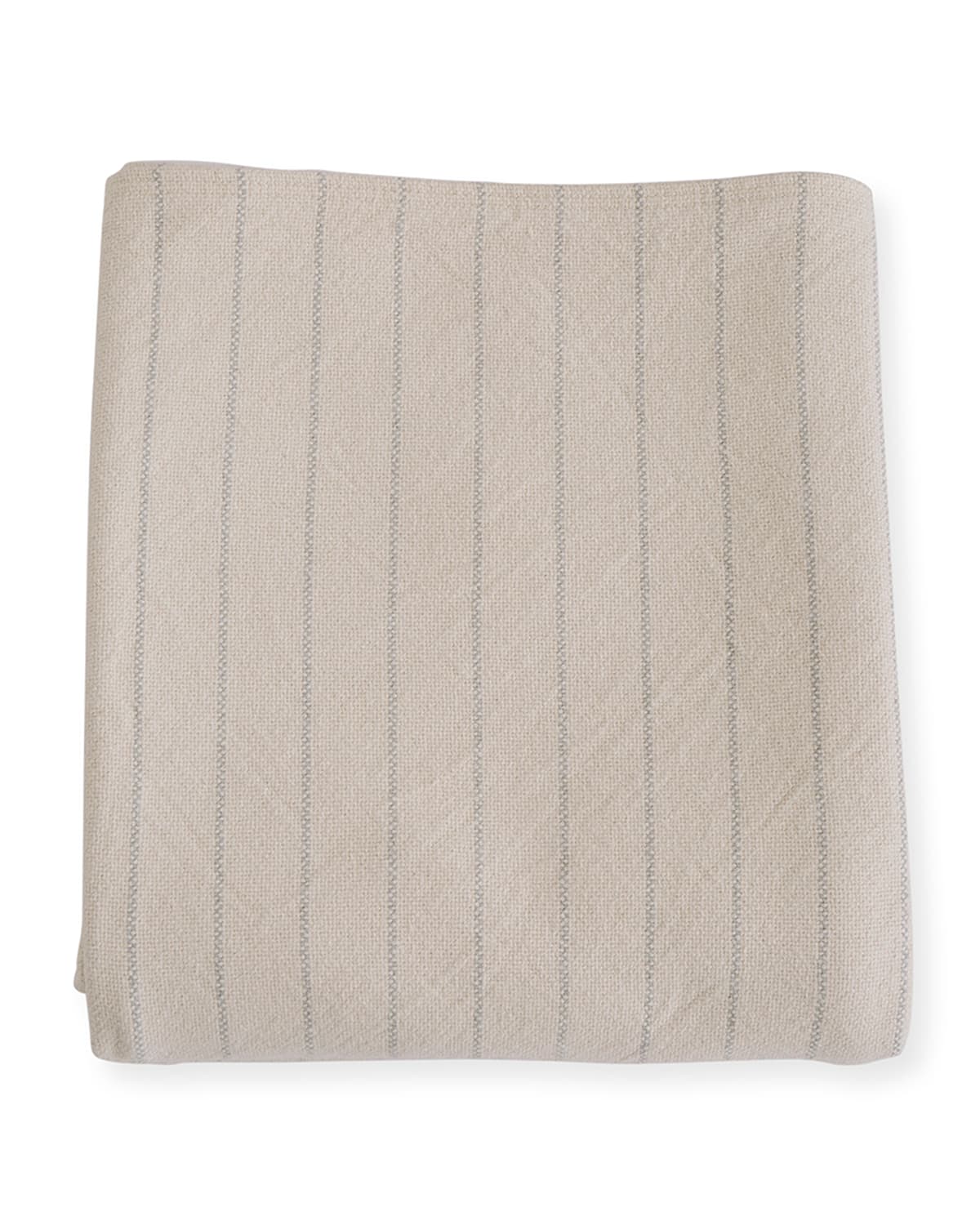 Evangeline Linens Pinstripe Herringbone Cotton King Blanket, Classic Gray In Neutral