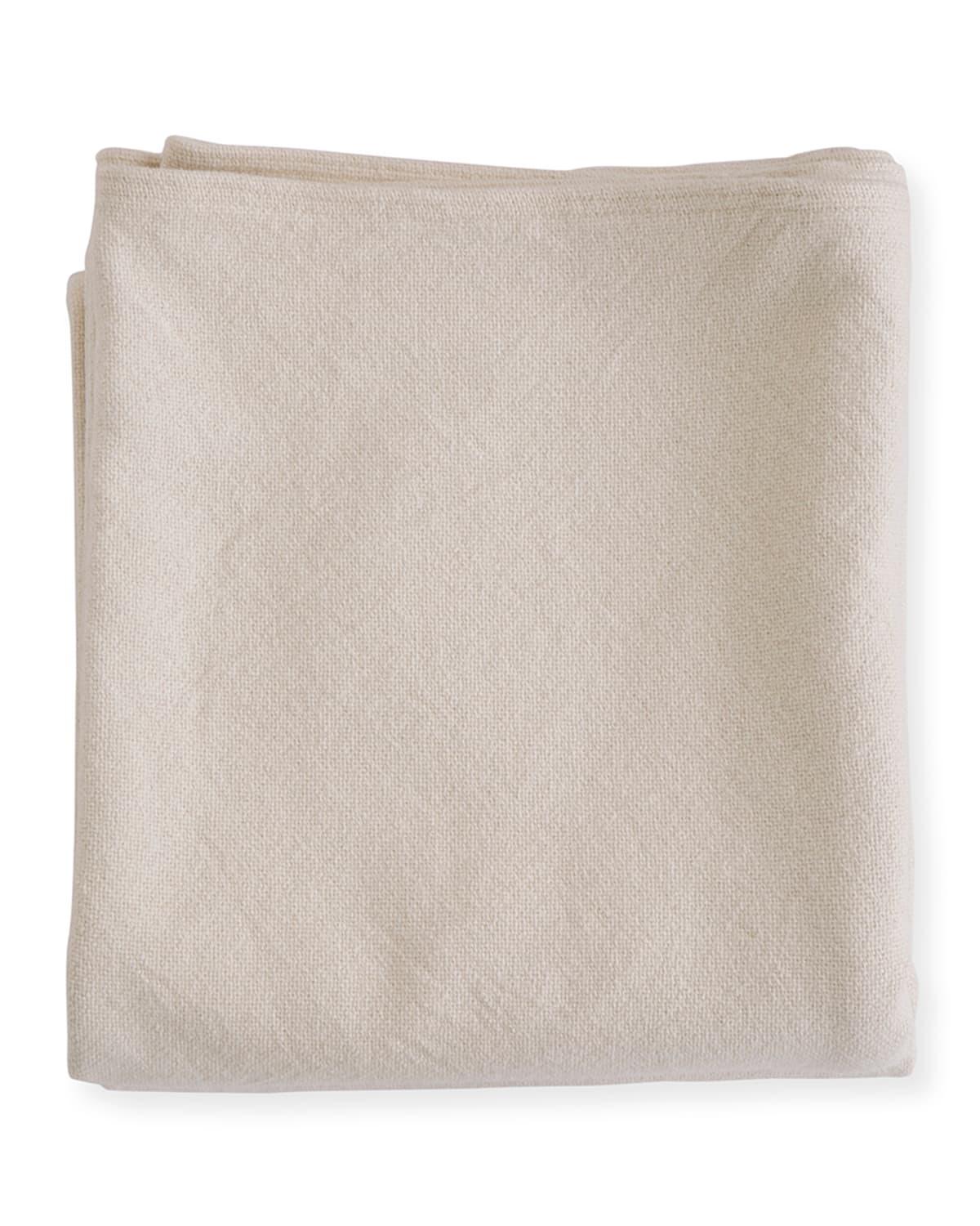 Evangeline Linens Simple Herringbone Cotton Twin Blanket, Natural In Neutral