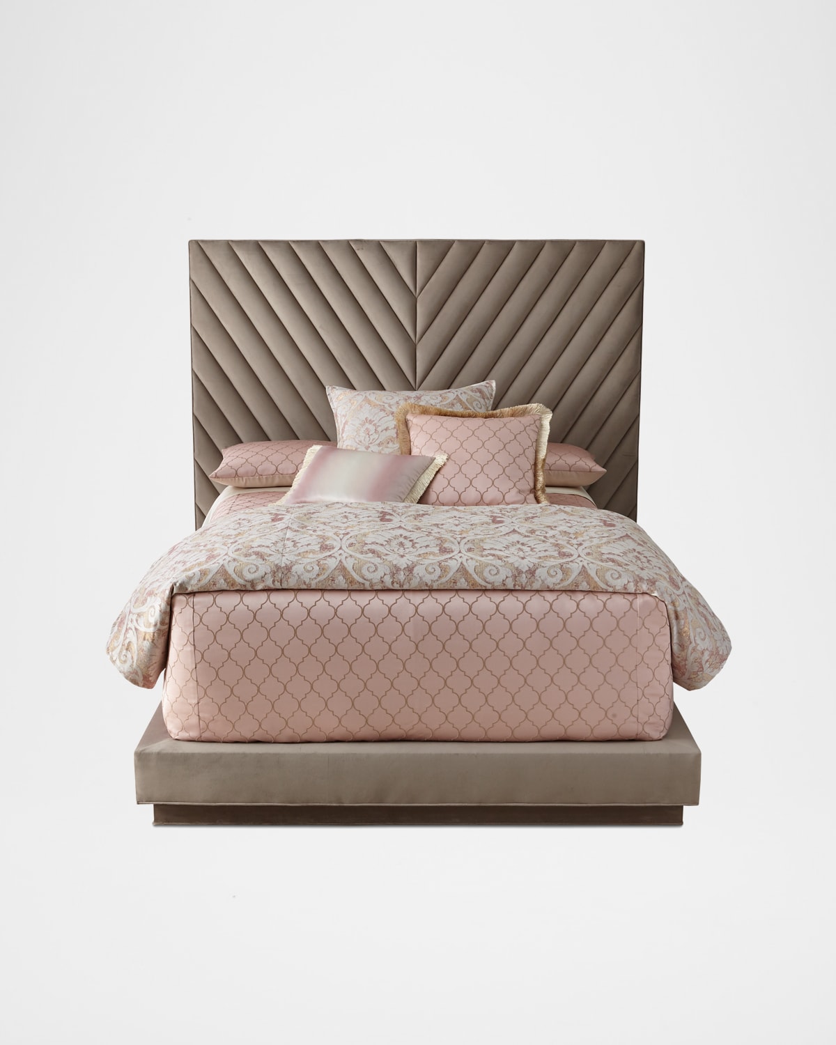 Haute House Velluto Queen Platform Bed In Taupe