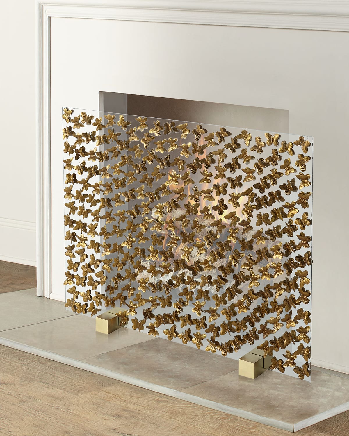 Shop Tommy Mitchell Butterfly Fireplace Screen In Gold