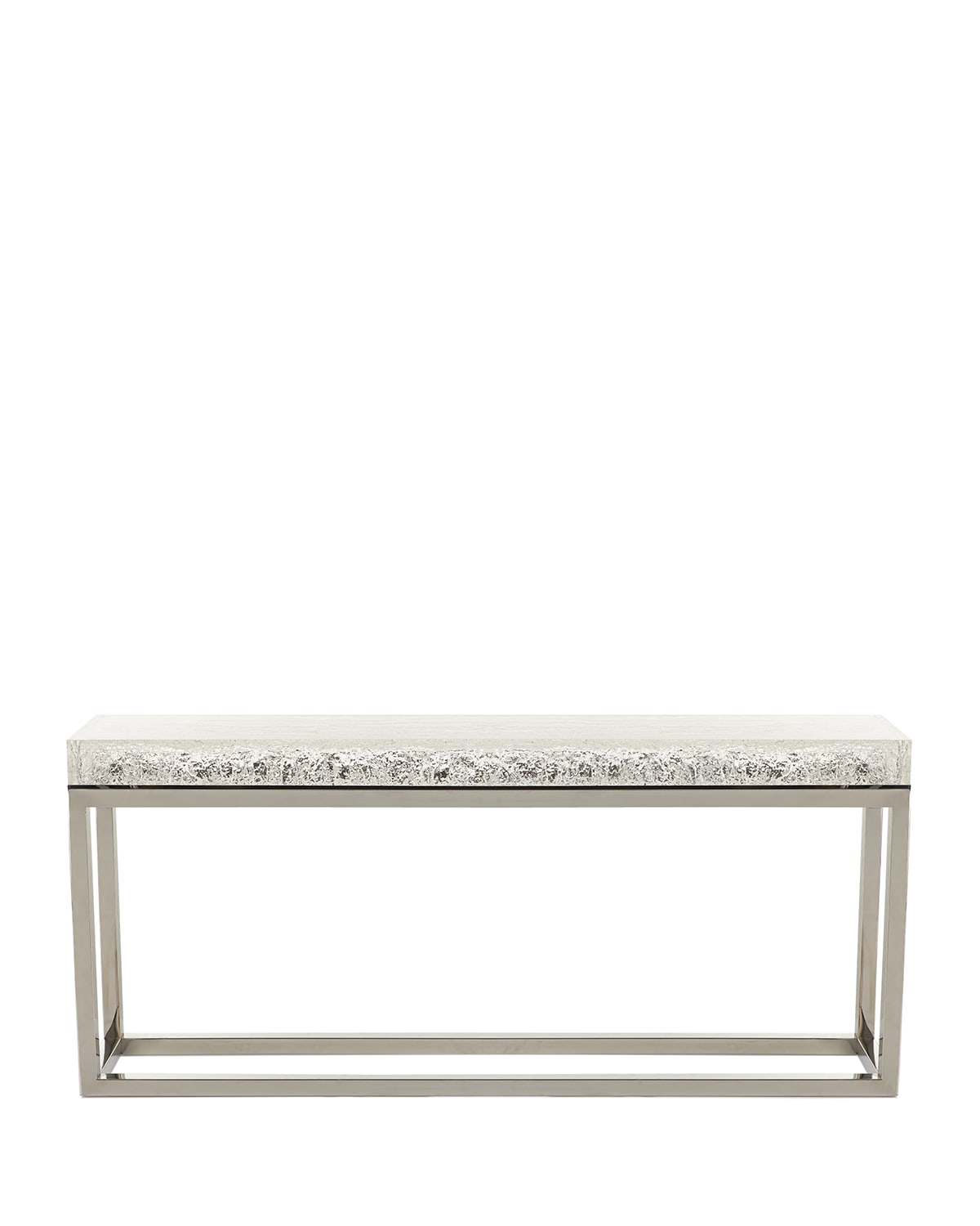 Shop Bernhardt Elsa Arctic Console Table In Silver/clear