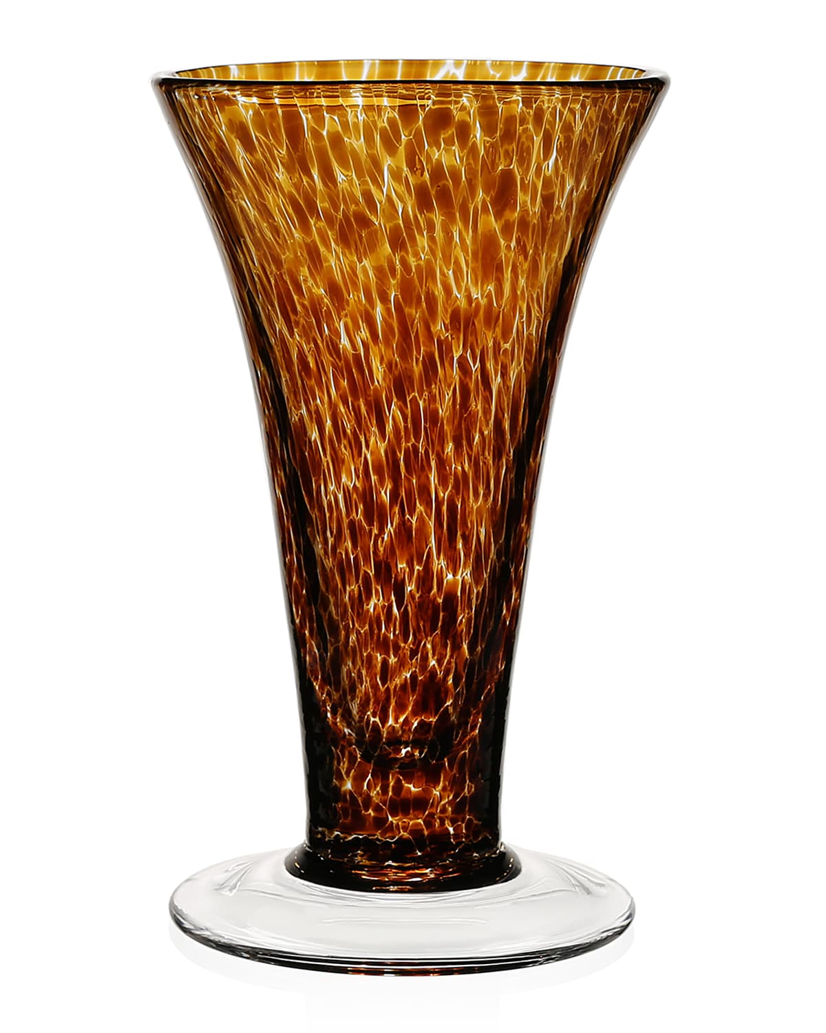 Shop William Yeoward Crystal Vanessa Tortoise Vase, 9" In Brown Pattern