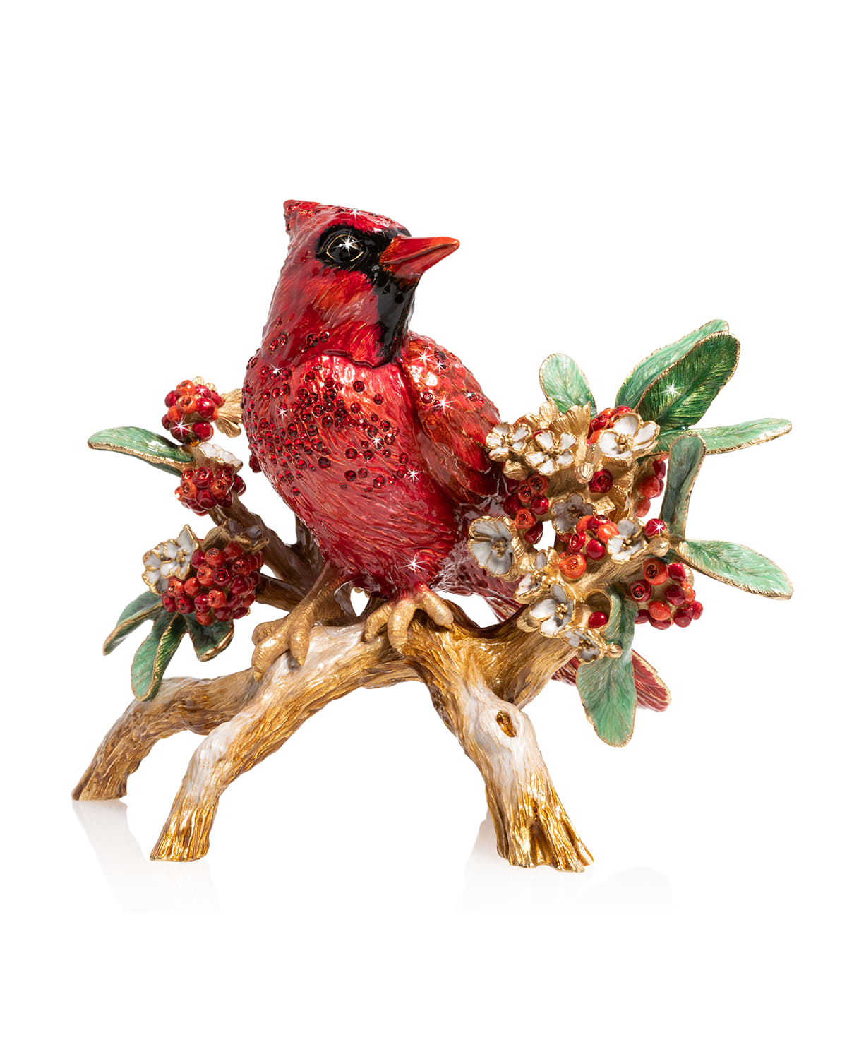 Jay Strongwater Cardinal On Branch Figurine In Red