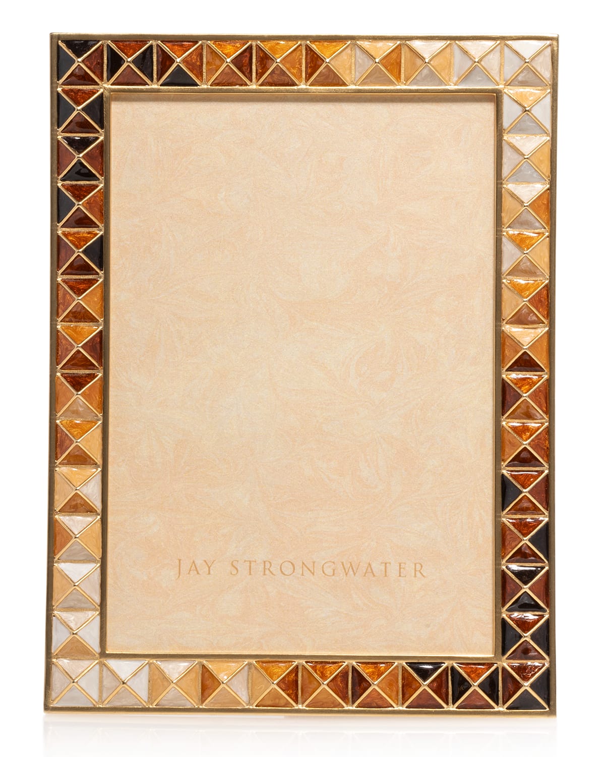 Shop Jay Strongwater Topaz Pyramid Frame, 5" X 7" In Brown/gold