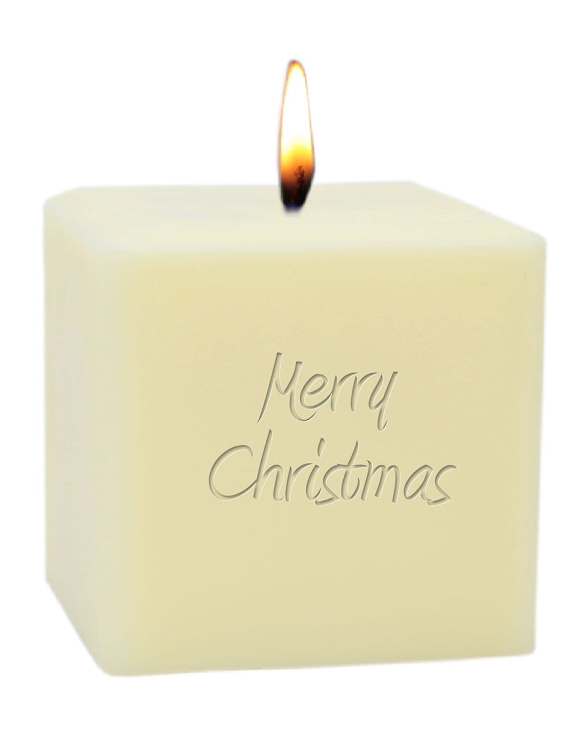 Carved Solutions 3" Eco-luxury Merry Christmas Soy Candle In White