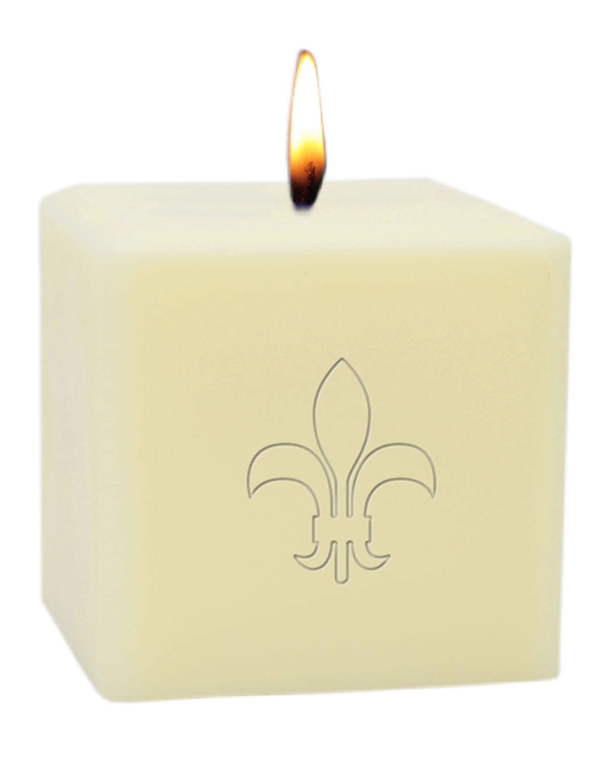 Carved Solutions 3" Eco-luxury Fleur De Lys Soy Candle In White