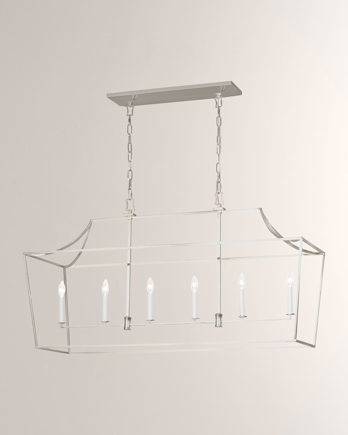 Shop Visual Comfort Studio 6 - Light Linear Lantern Southold By Chapman & Myers In Polished Nickel