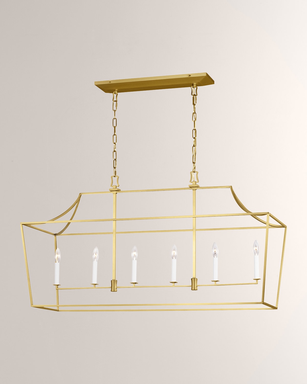 Visual Comfort Studio 6 - Light Linear Lantern Southold By Chapman & Myers In Burnished Brass