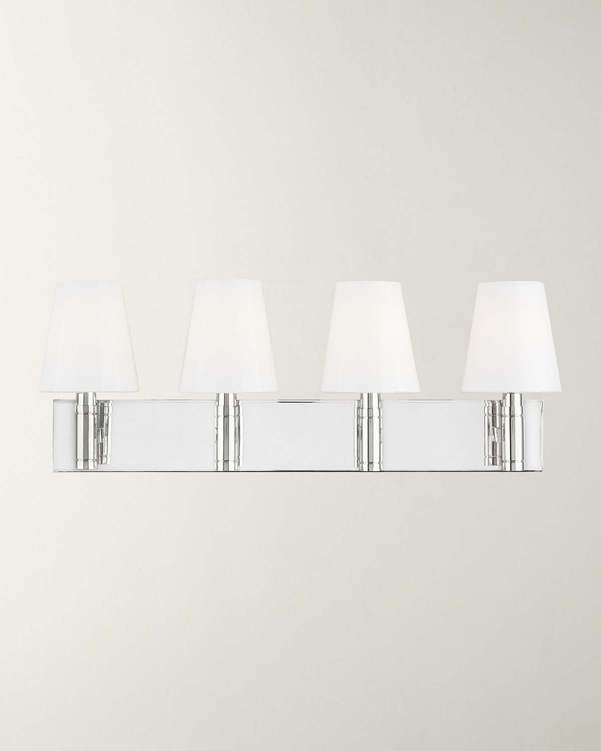 Shop Visual Comfort Studio 4 - Light Vanity Beckham Classic By Thomas O'brien In Polished Nickel