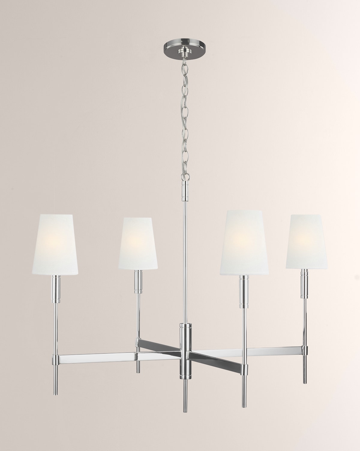 Shop Visual Comfort Studio 4 - Light Chandelier Beckham Classic By Thomas O'brien In Polished Nickel
