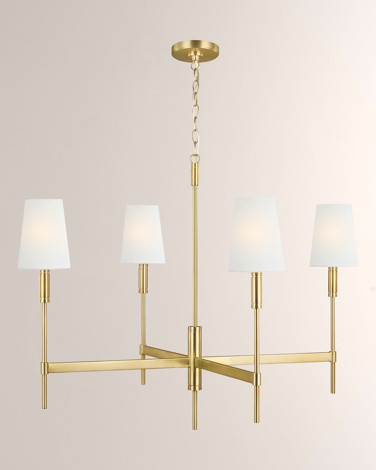 Shop Visual Comfort Studio 4 - Light Chandelier Beckham Classic By Thomas O'brien In Burnished Brass