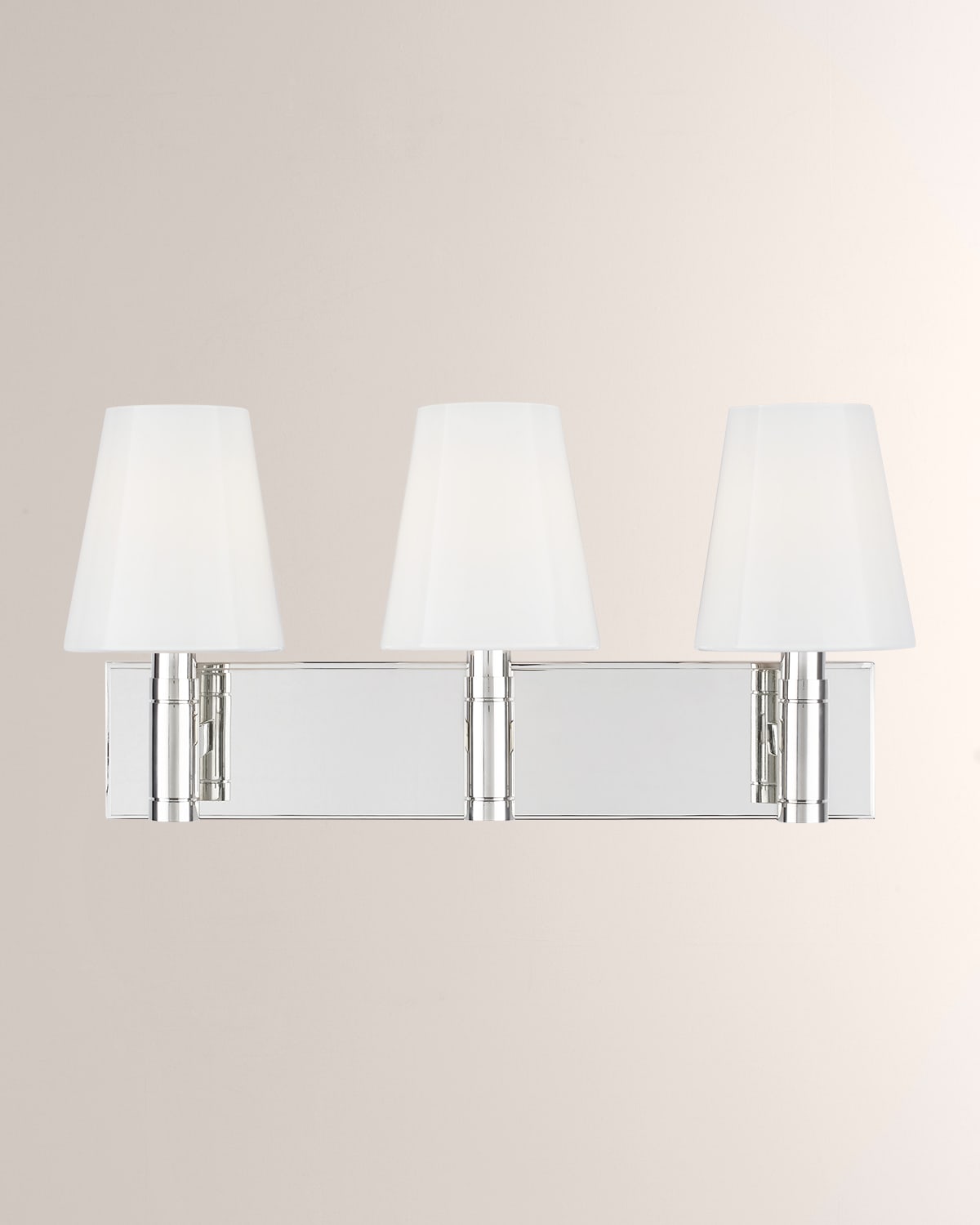 Shop Visual Comfort Studio 3 - Light Vanity Beckham Classic By Thomas O'brien In Polished Nickel