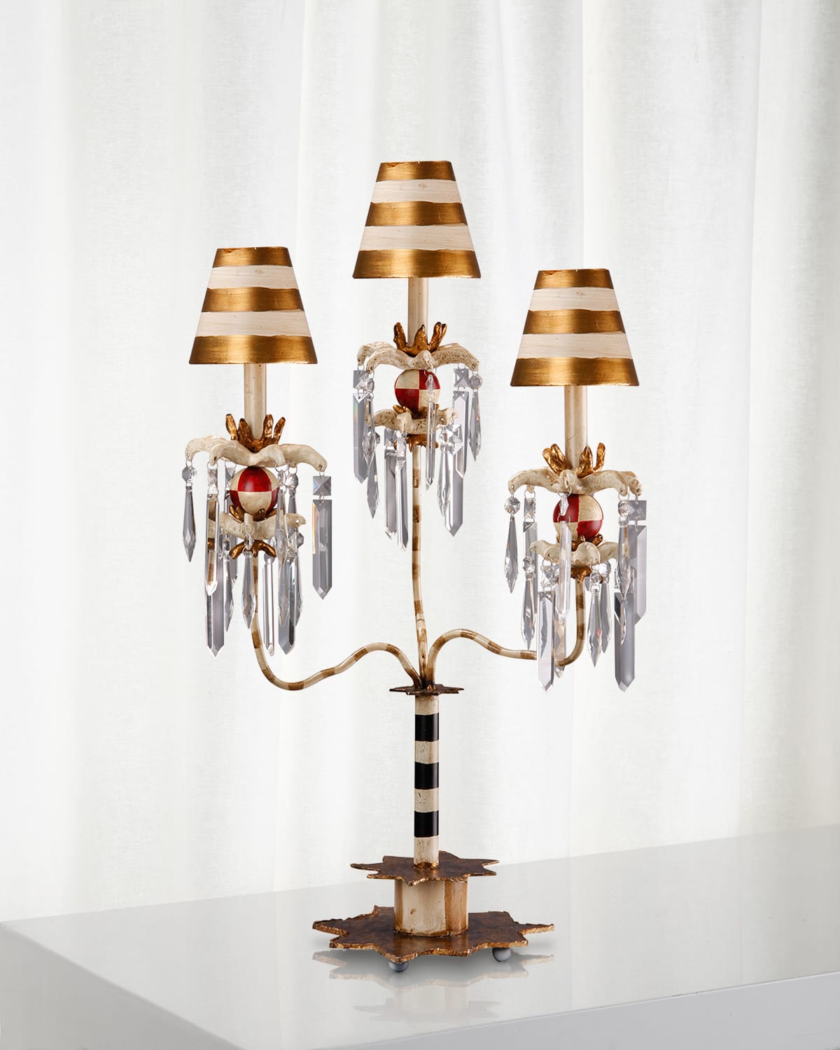Lucas + Mckearn Birdland Iii Table Lamp In Black, Ivory, Red