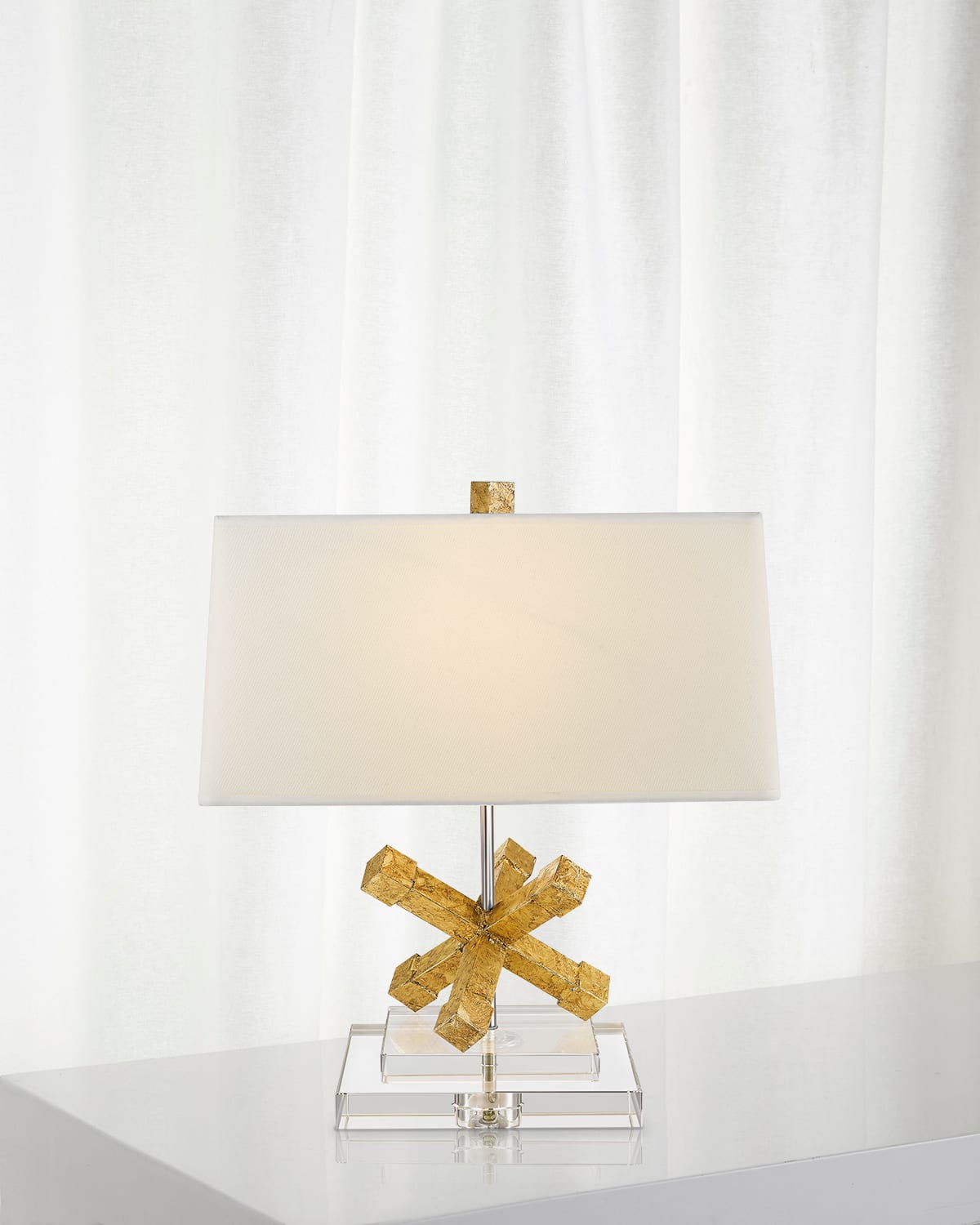 Shop Lucas + Mckearn Jackson Square Table Lamp In Gold
