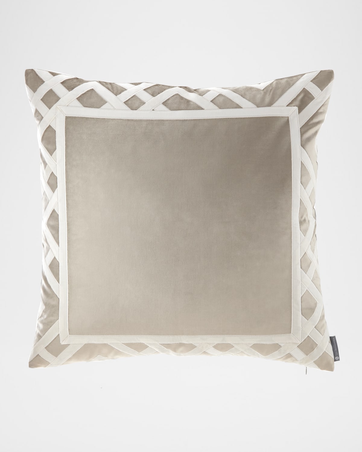 Shop Lili Alessandra Carlo Fawn Velvet Pillow, 24"sq. In Beige