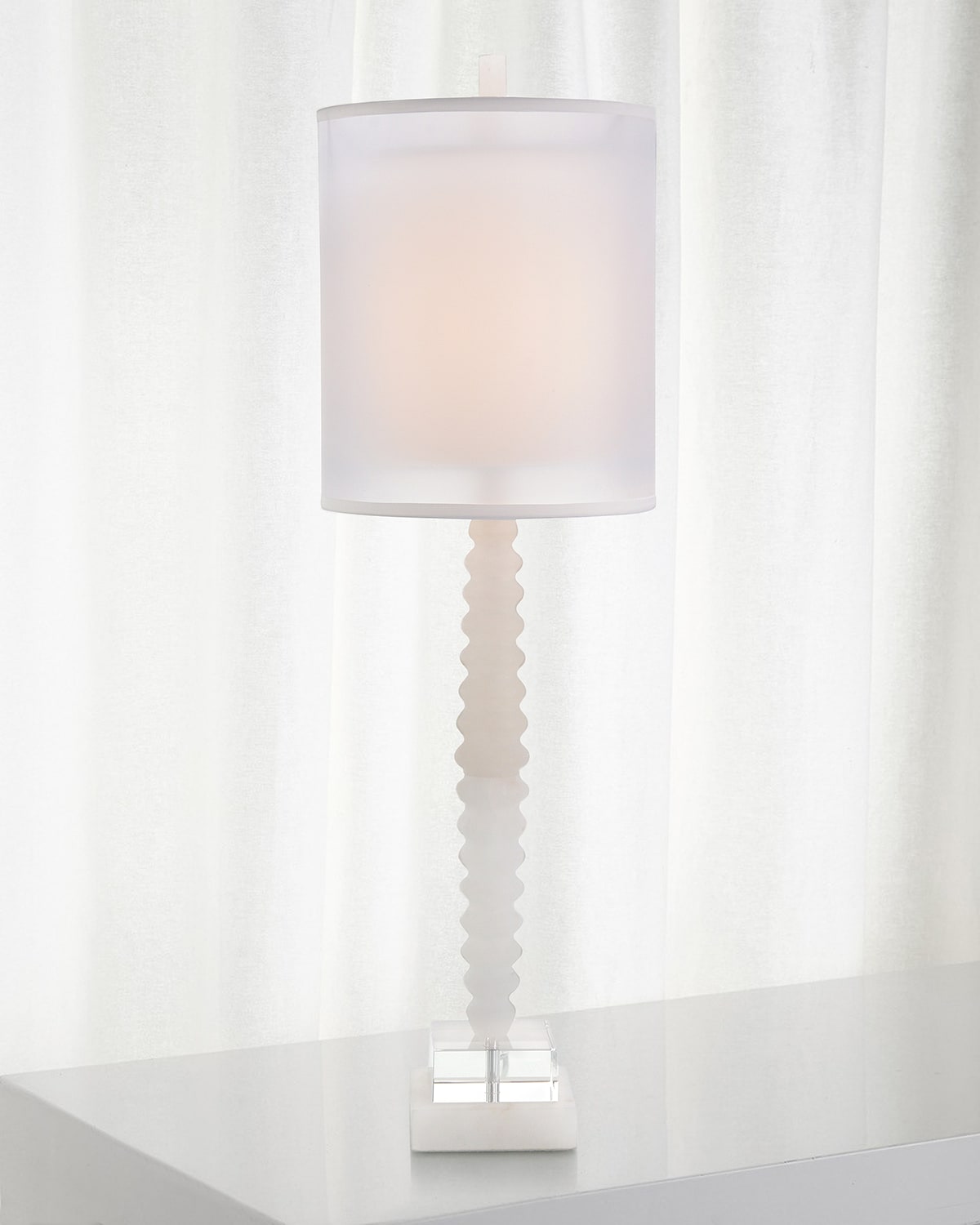 Shop John-richard Collection Rippled Alabaster Crystal Table Lamp In White