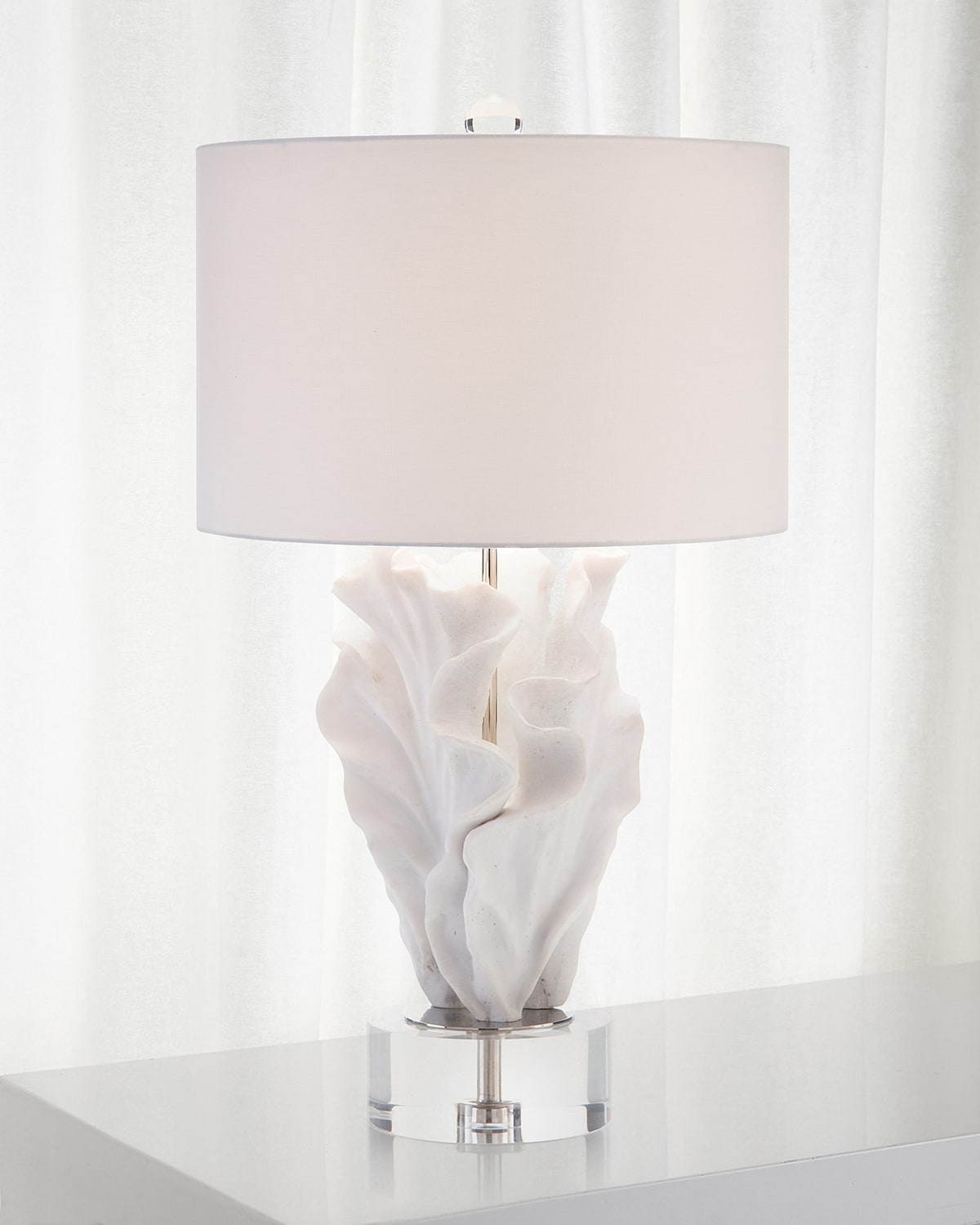 Shop John-richard Collection Cast Coral Table Lamp In White