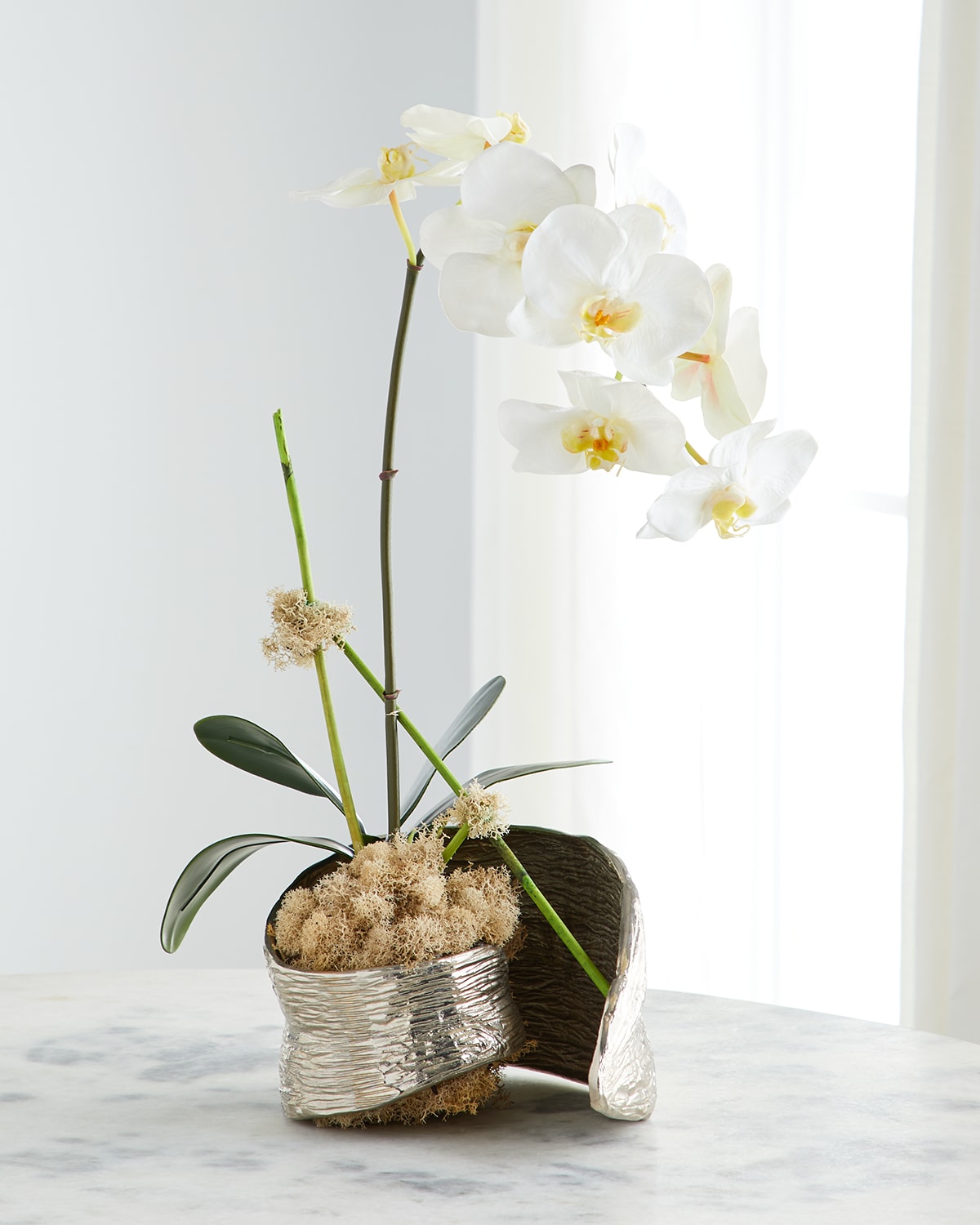 Shop John-richard Collection Sweet Swirl Orchid Arrangement In White