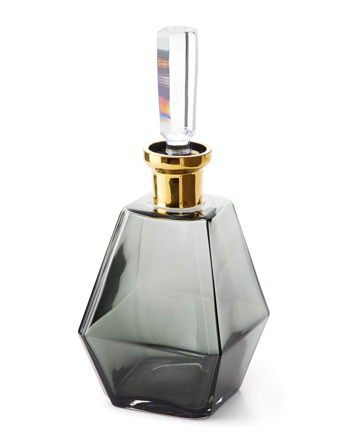 Shop Global Views Smoke Decanter With Gold Neck In Gray