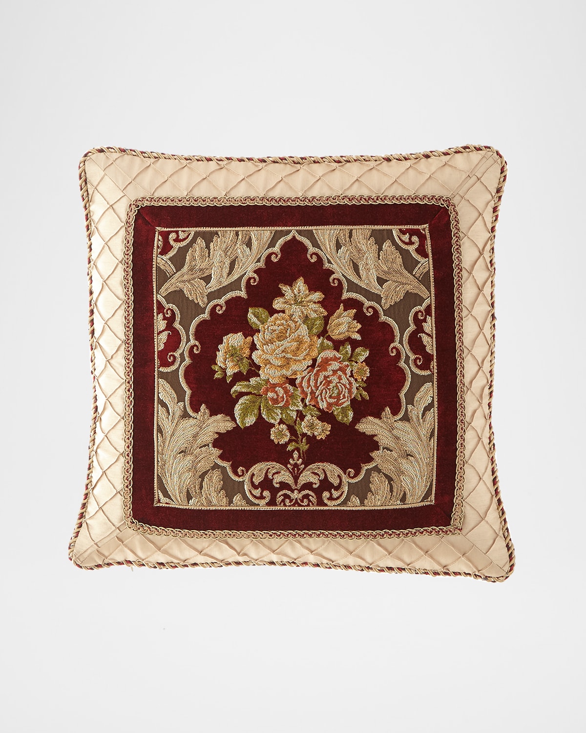 Austin Horn Collection Alias Framed Pillow, 20"sq. In Burgundy